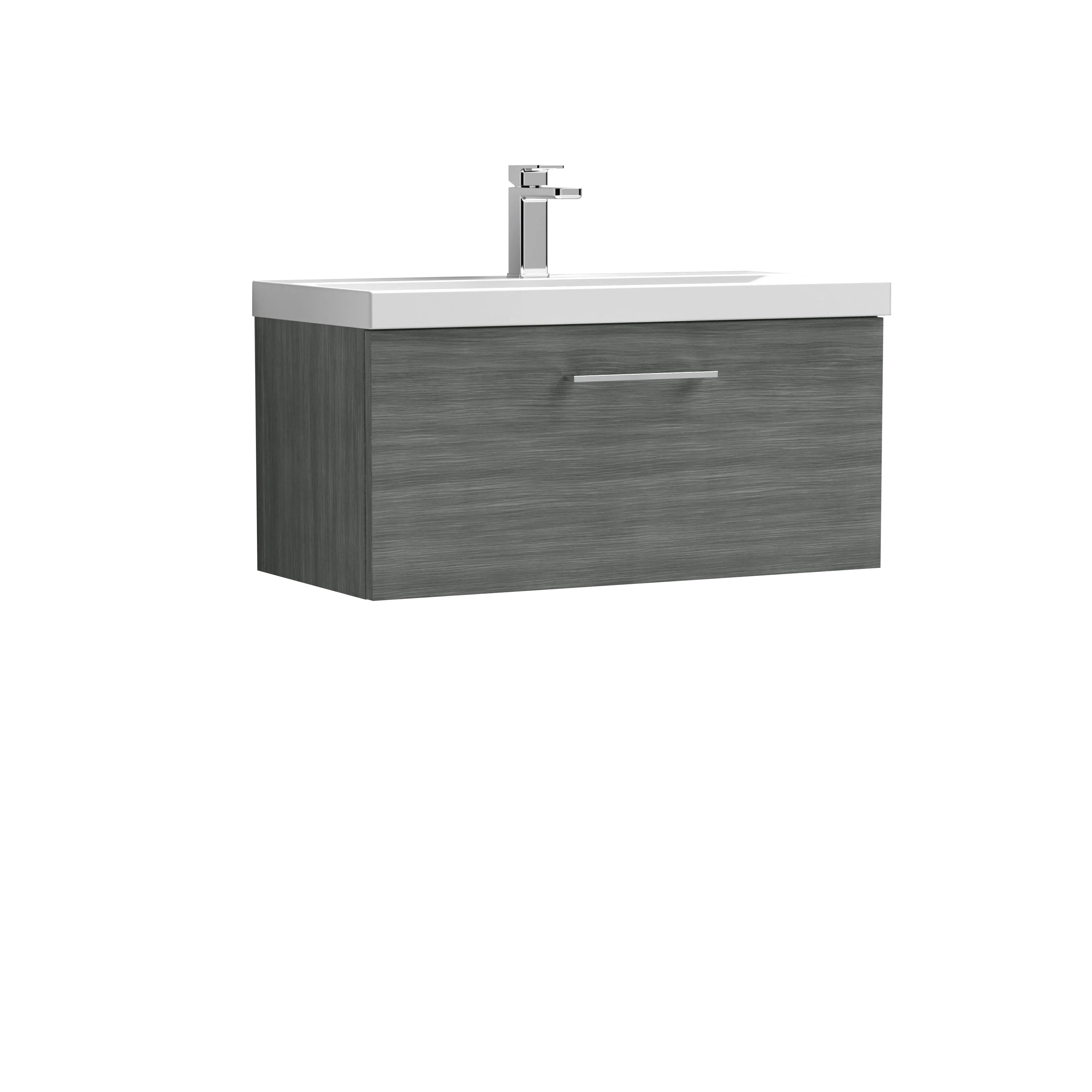 Ryker 800mm Wall Hung 1-Drawer Vanity & Basin 3 - Anthracite