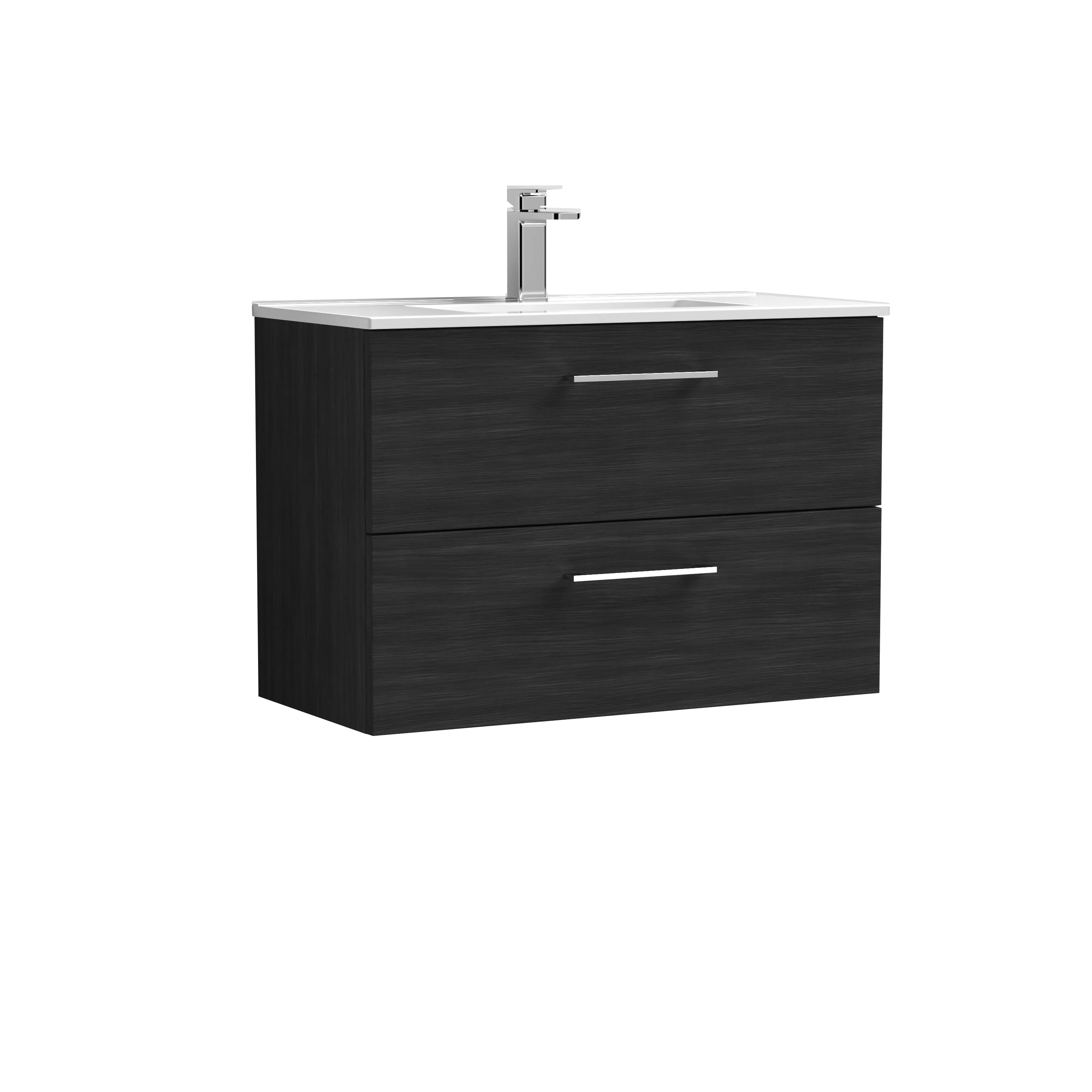 Ryker 800mm Wall Hung 2-Drawer Vanity & Basin 2 - Charcoal Black