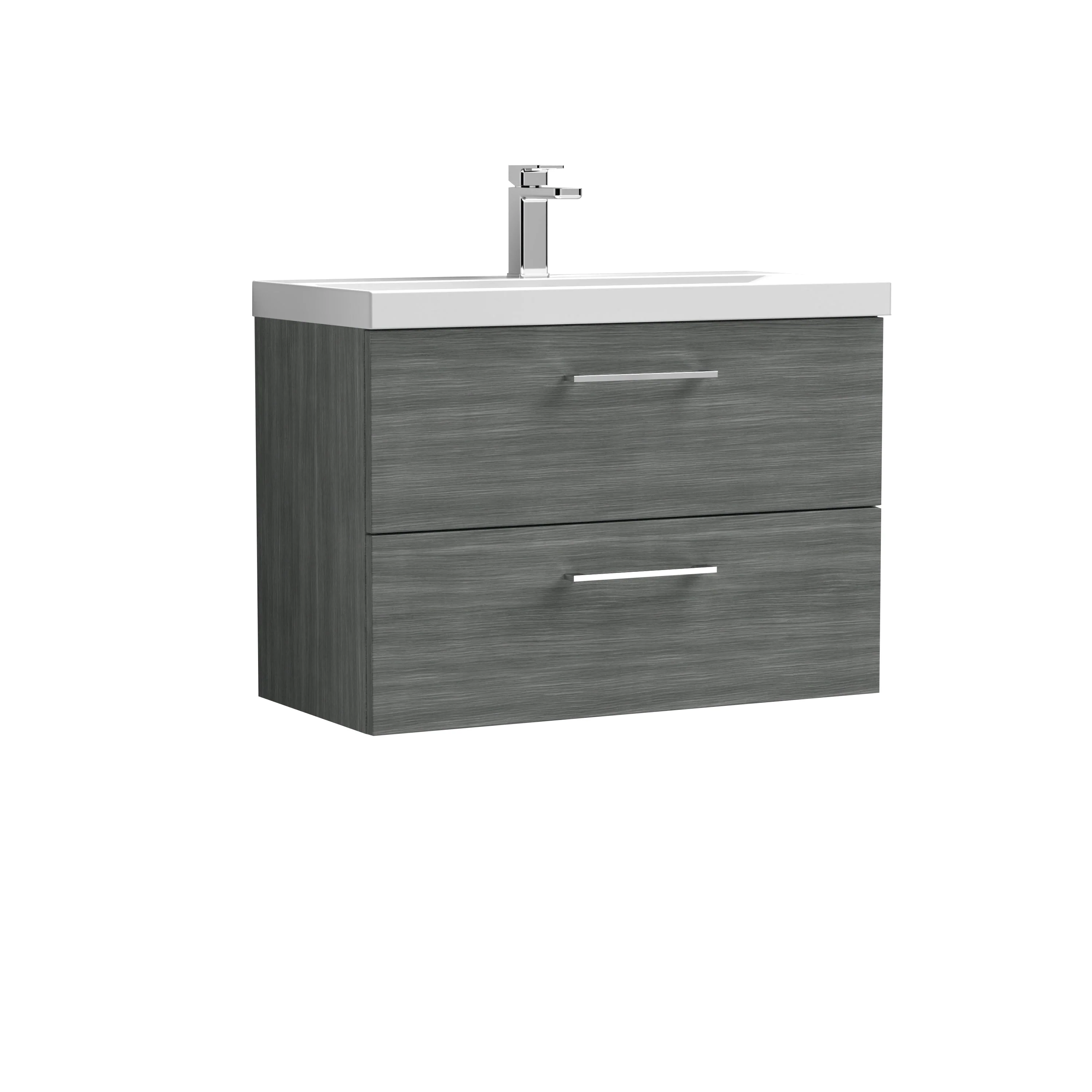 Ryker 800mm Wall Hung 2-Drawer Vanity & Basin 3 - Anthracite