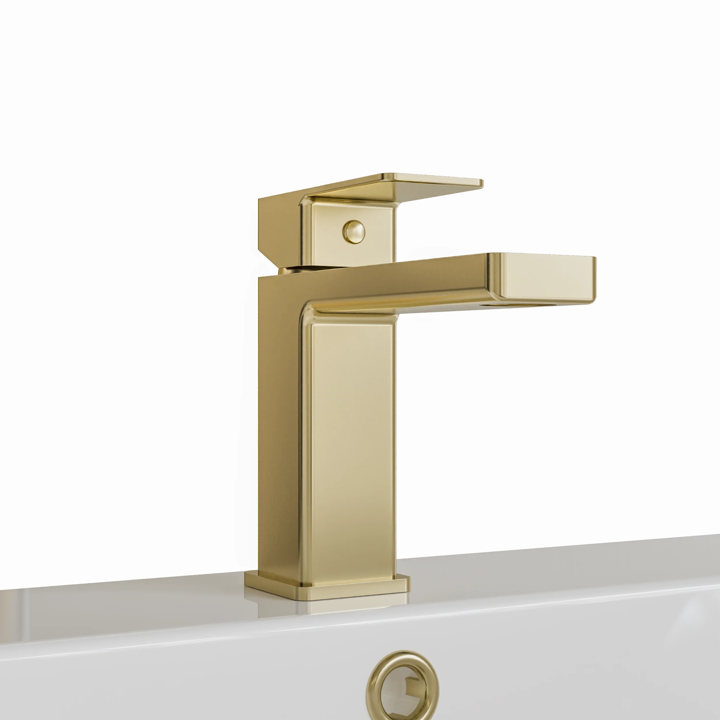 RYKER - Brushed Brass Mono Basin Mixer Tap Inc P/B Waste - Image 5