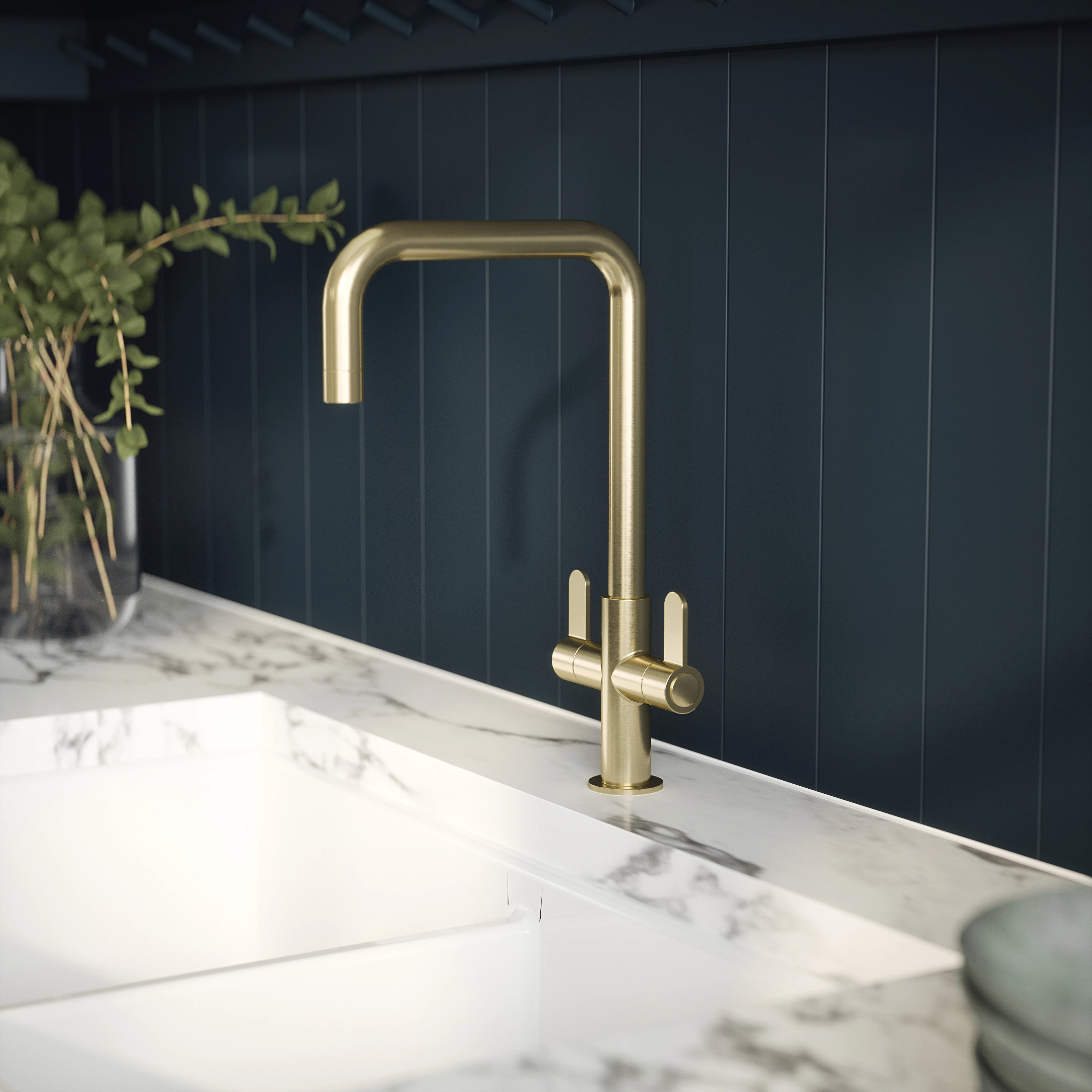 Samir Mono Dual Lever Brushed Brass - Brushed Brass - Image 3