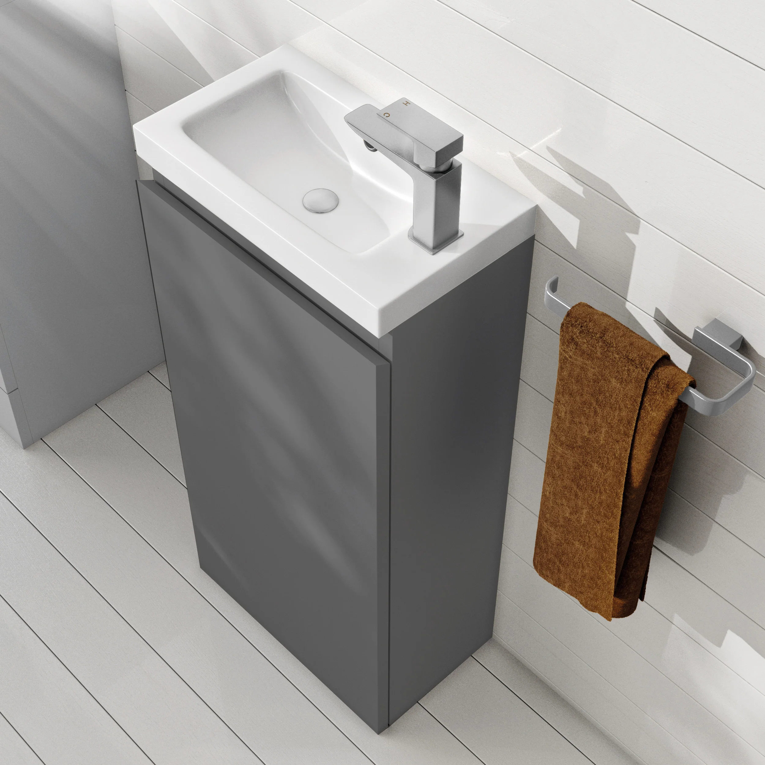 SDG 400mm Waterproof Vanity Unit with Basin - Matt Grey