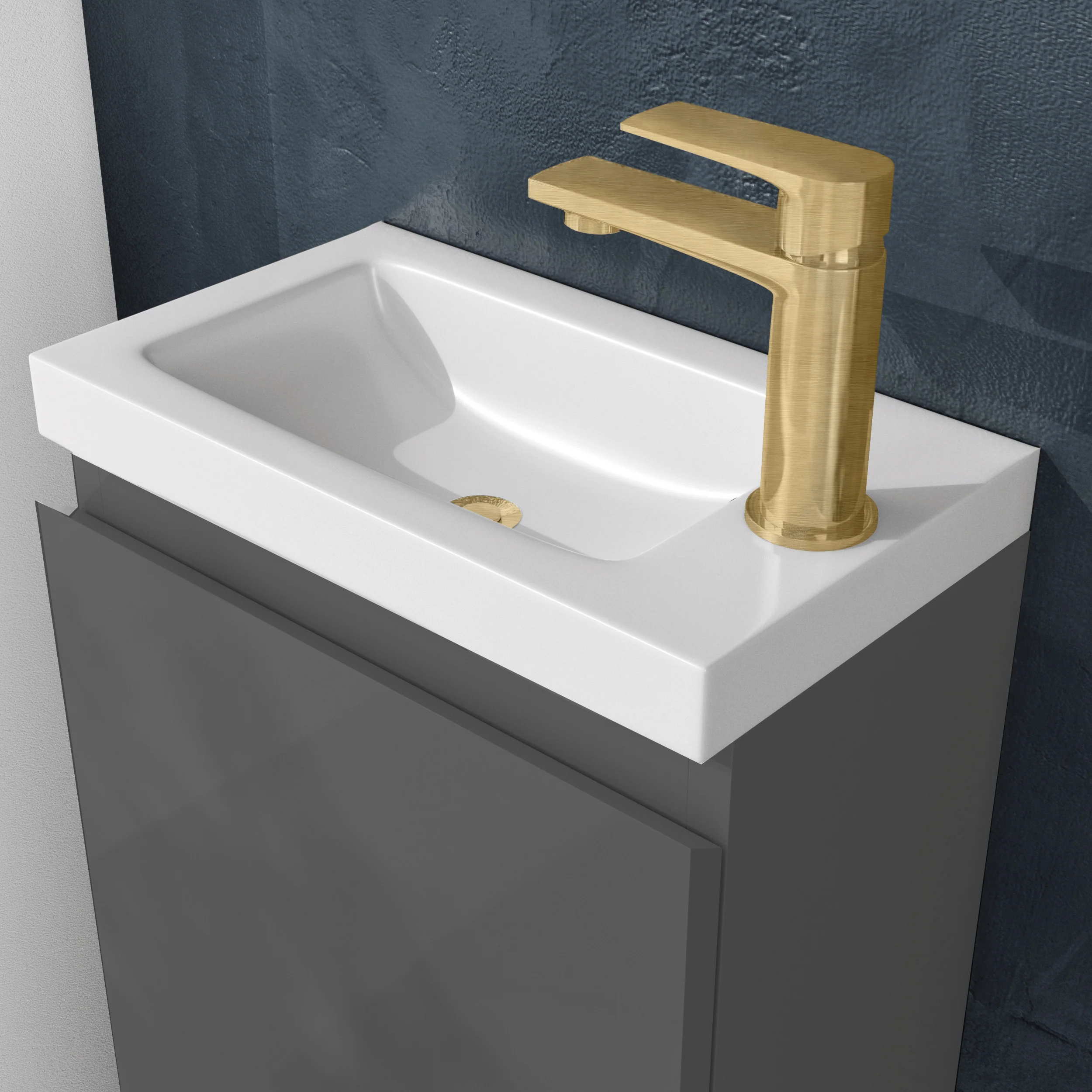 SDG 400mm Waterproof Vanity Unit with Basin - Matt Grey - Image 6