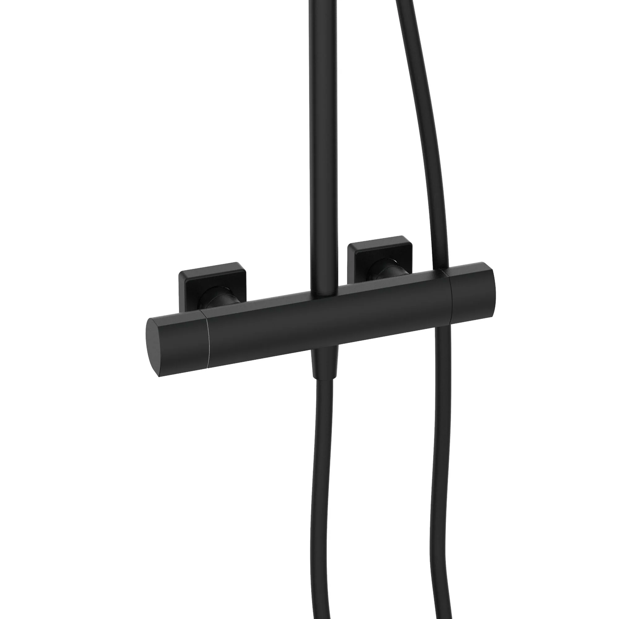 SDG SUPREME Exposed Thermostatic Bar Shower with Rigid Riser, Overhead Drencher Rose & Adjustable Handset - Black - Image 5