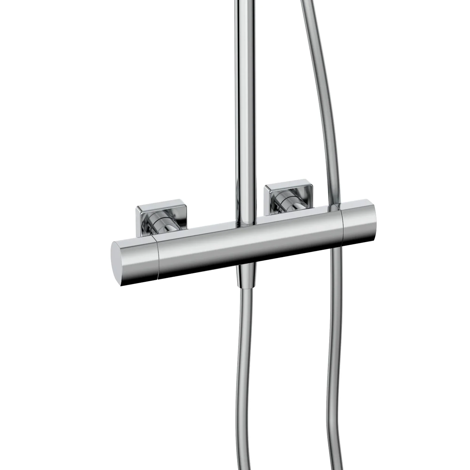 SDG SUPREME Exposed Thermostatic Bar Shower with Rigid Riser, Overhead Drencher Rose & Adjustable Handset - Chrome - Image 5