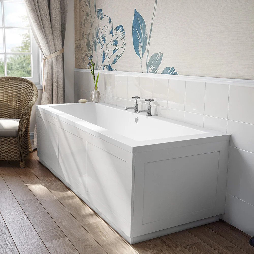 Shaker Waterproof Front & End Straight Bath Panel 1700 x 800 - White