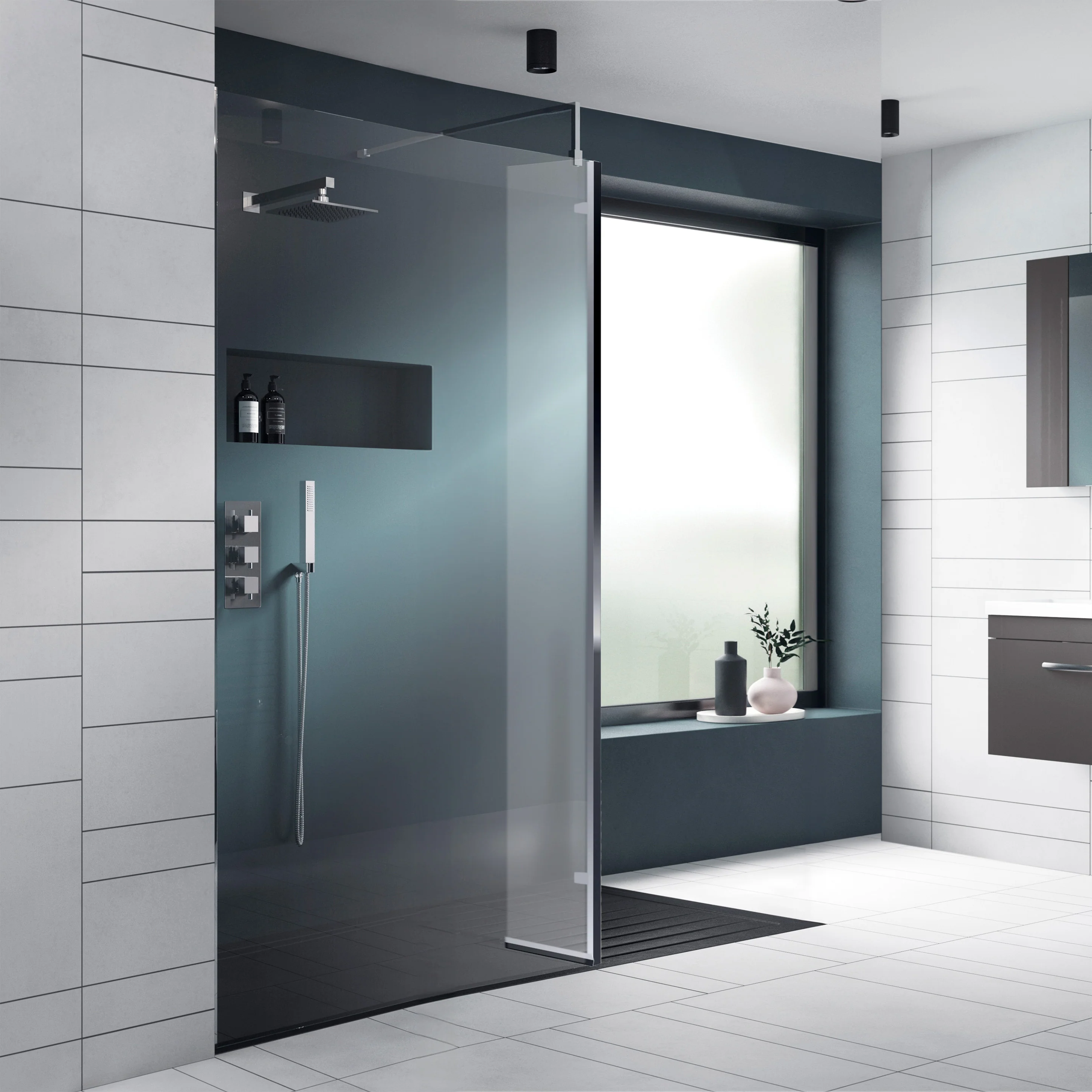 ShowerWorX 300mm Wetroom 8mm Hinged Return Screen - Image 5