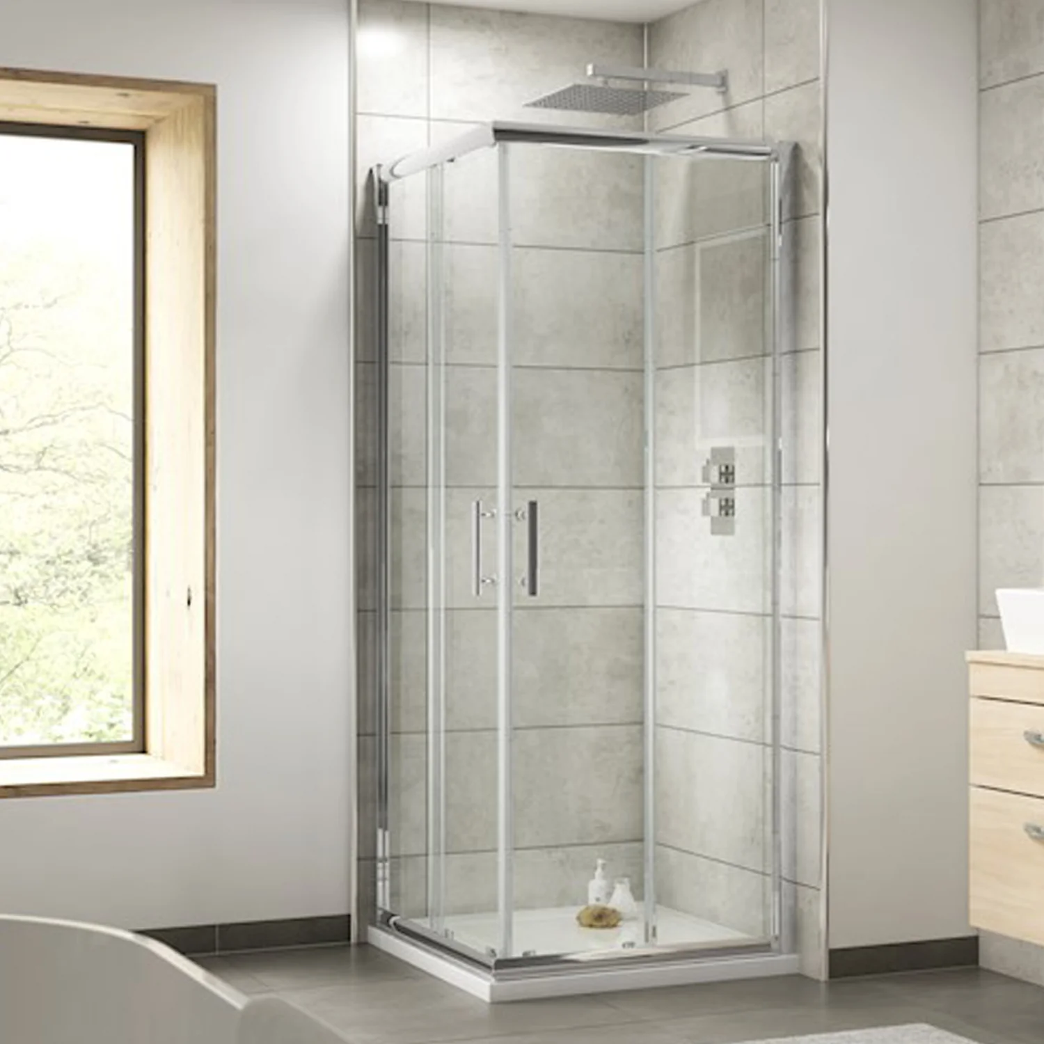 ShowerWorX Atlantic 800 x 800mm Corner Entry Shower Enclosure - 6mm Glass - Image 5