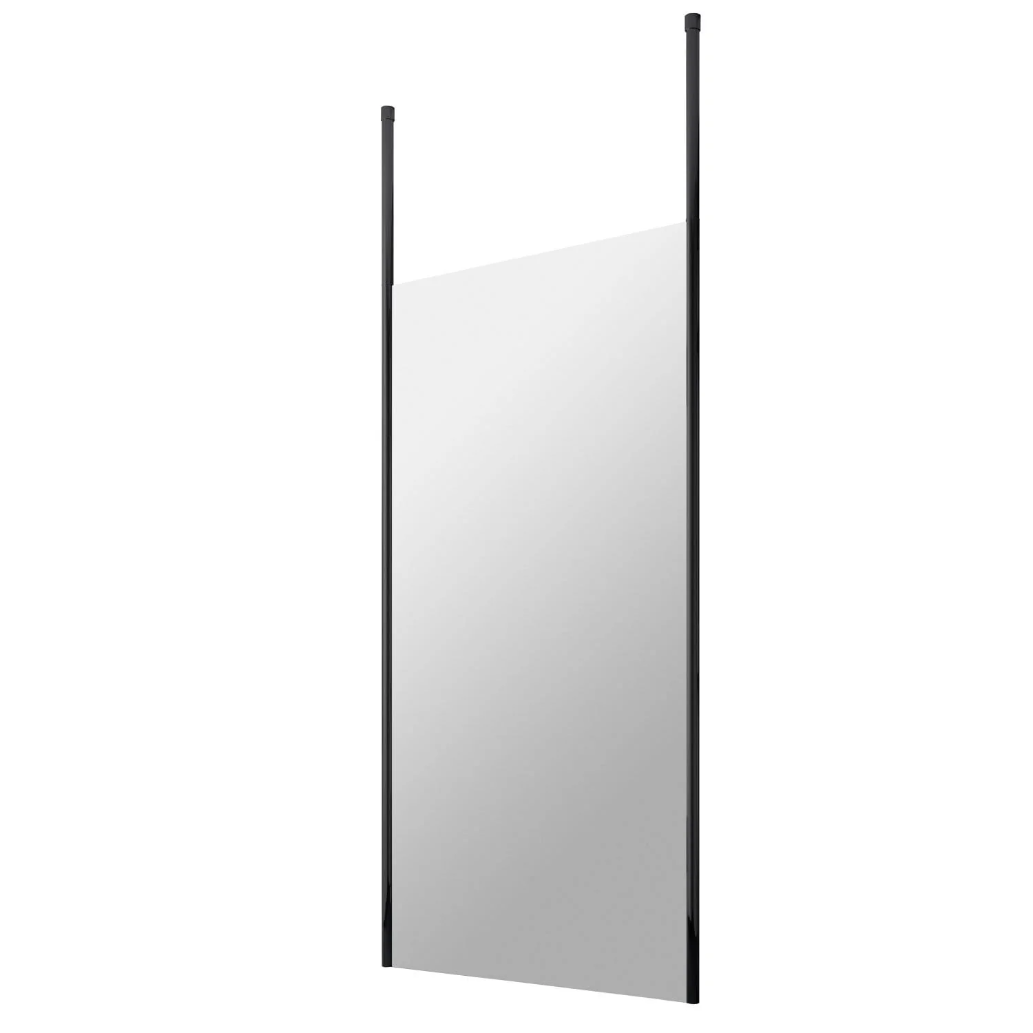 ShowerWorX Freestanding Wet Room 1000mm Screen with Ceiling Posts - Black - 8mm Glass - Image 2