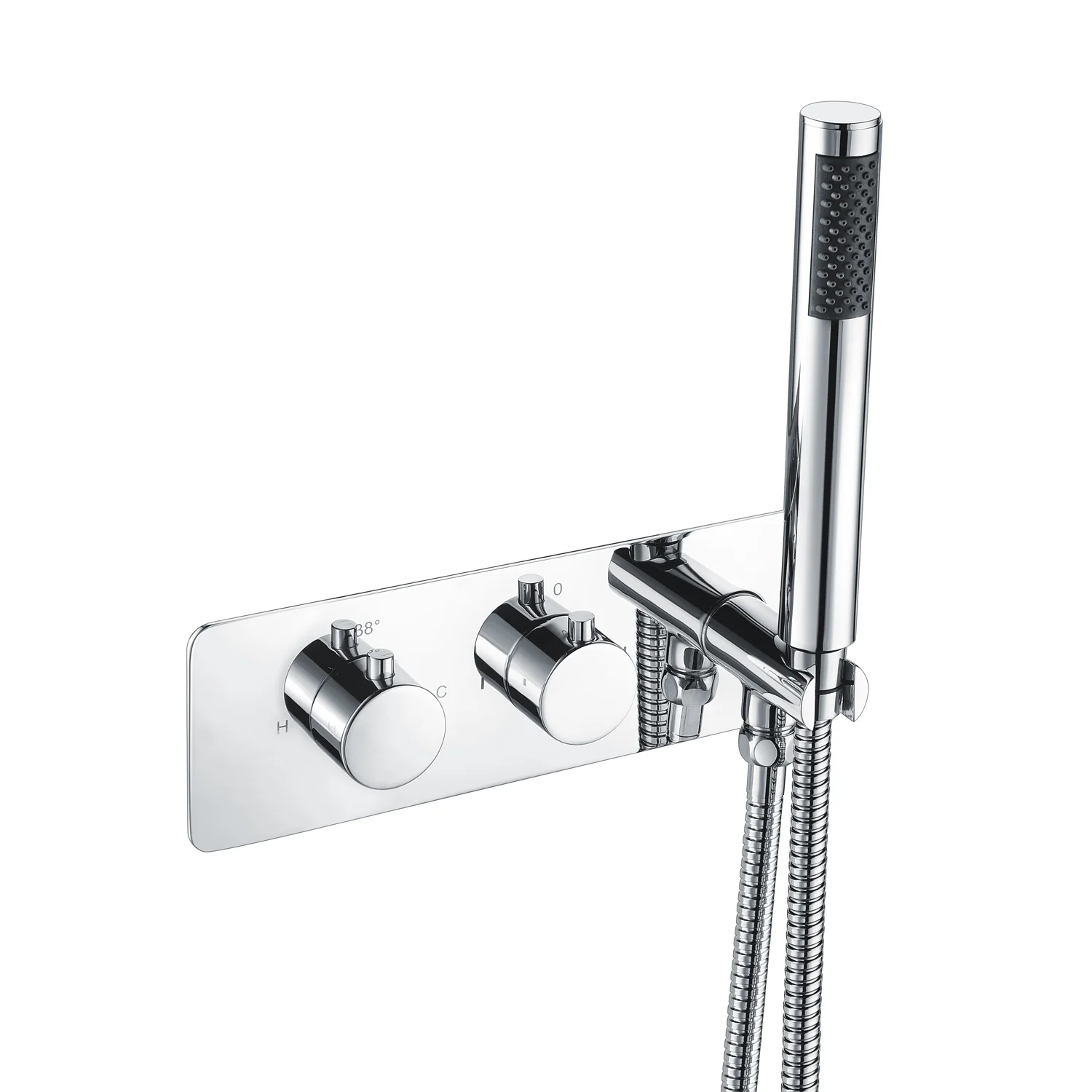 ShowerWorX Triple Round Thermostatic Concealed Valve with Diverter & Handset