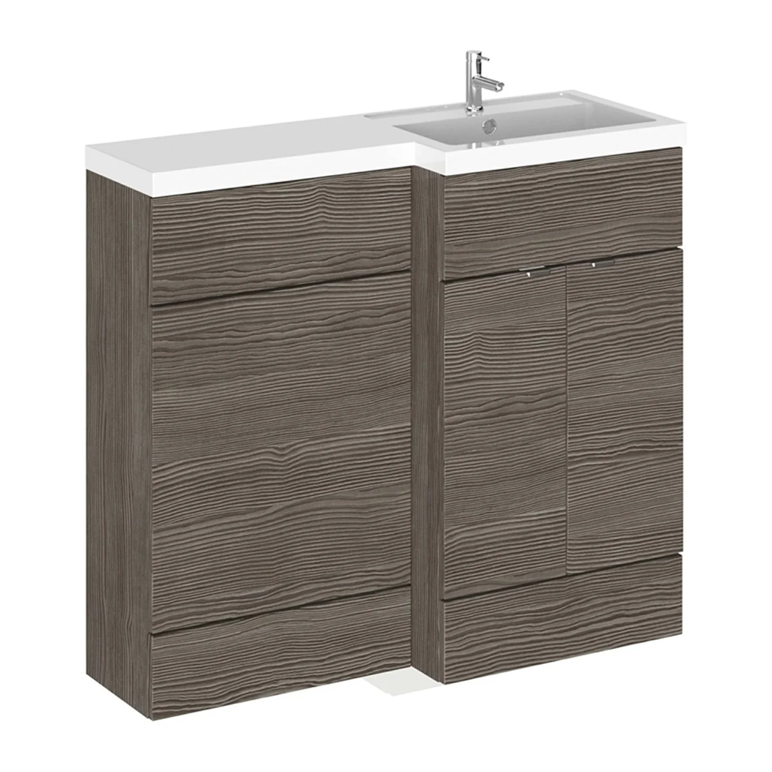Siena 1000mm Vanity & WC Set with Piazza Pan - Grey Avola - Image 3