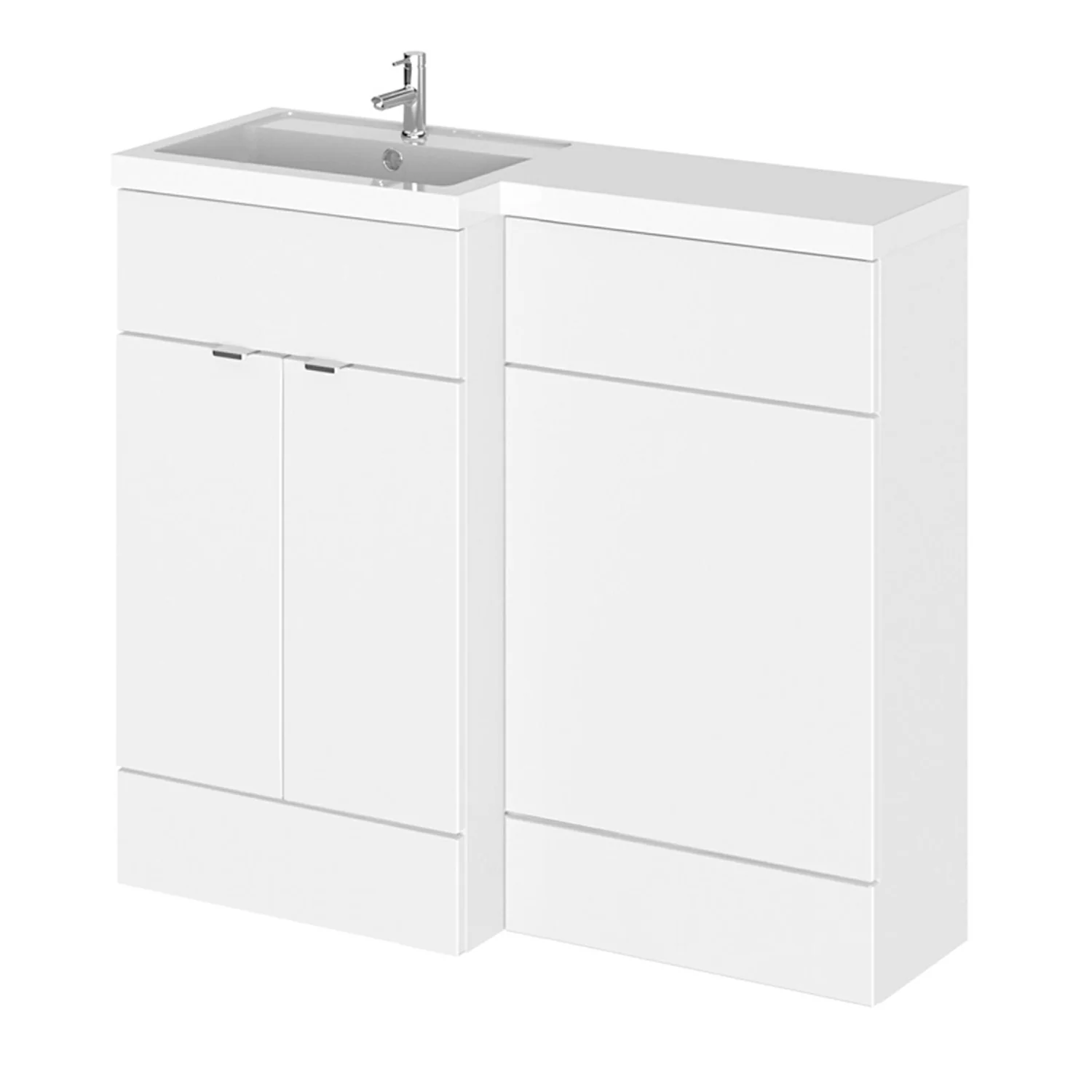 Siena 1000mm Vanity & WC Set with Square Pan - White - Image 4