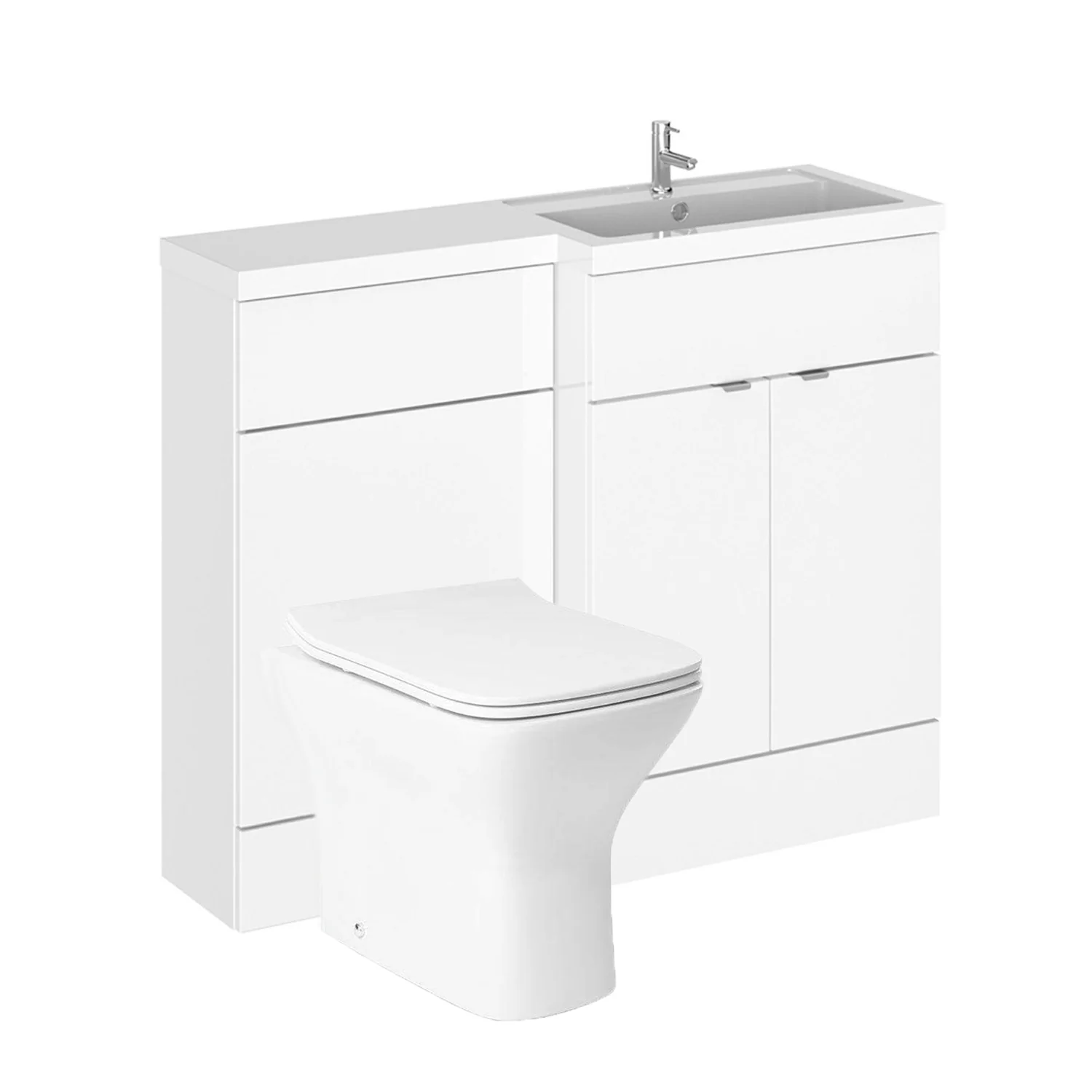 Siena 1100mm Vanity & WC Set with Piazza Pan - White