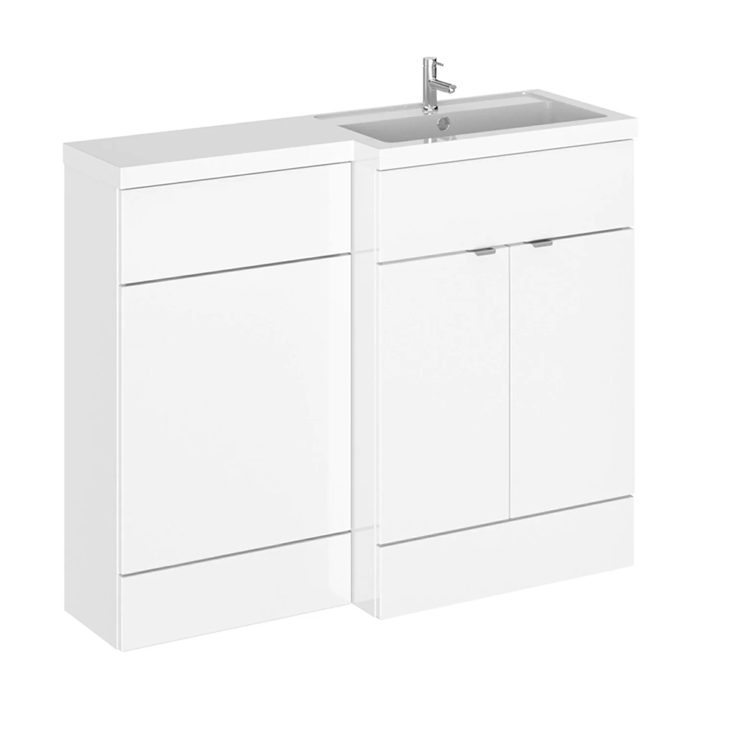 Siena 1100mm Vanity & WC Set with Piazza Pan - White - Image 3