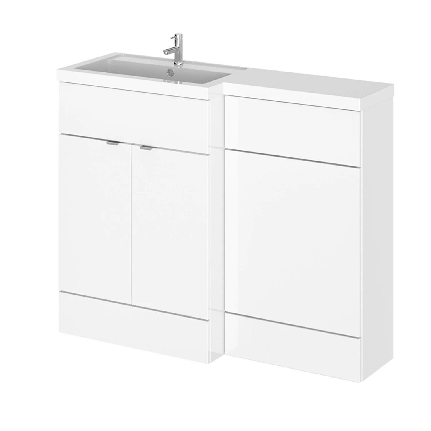 Siena 1100mm Vanity & WC Set with Round Pan - White - Image 4