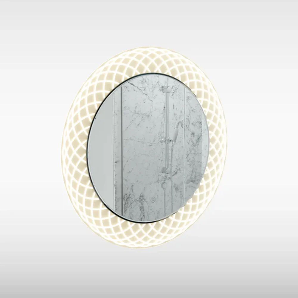Spiro Etched Glass Miroor - 800 x 800 - Frameless - Image 2