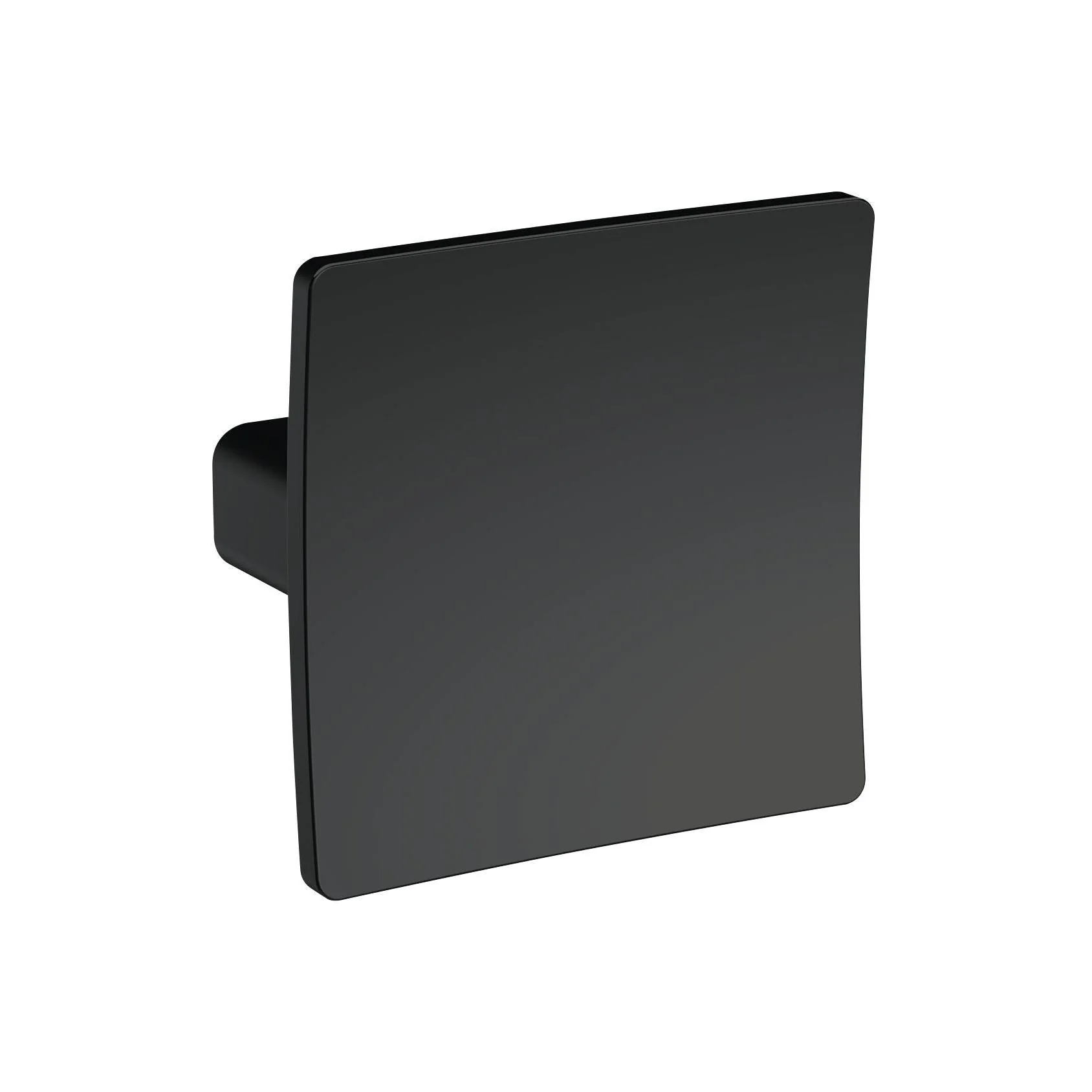Square Dished Knob Handle 50mm (27mm centre) - Matt Black