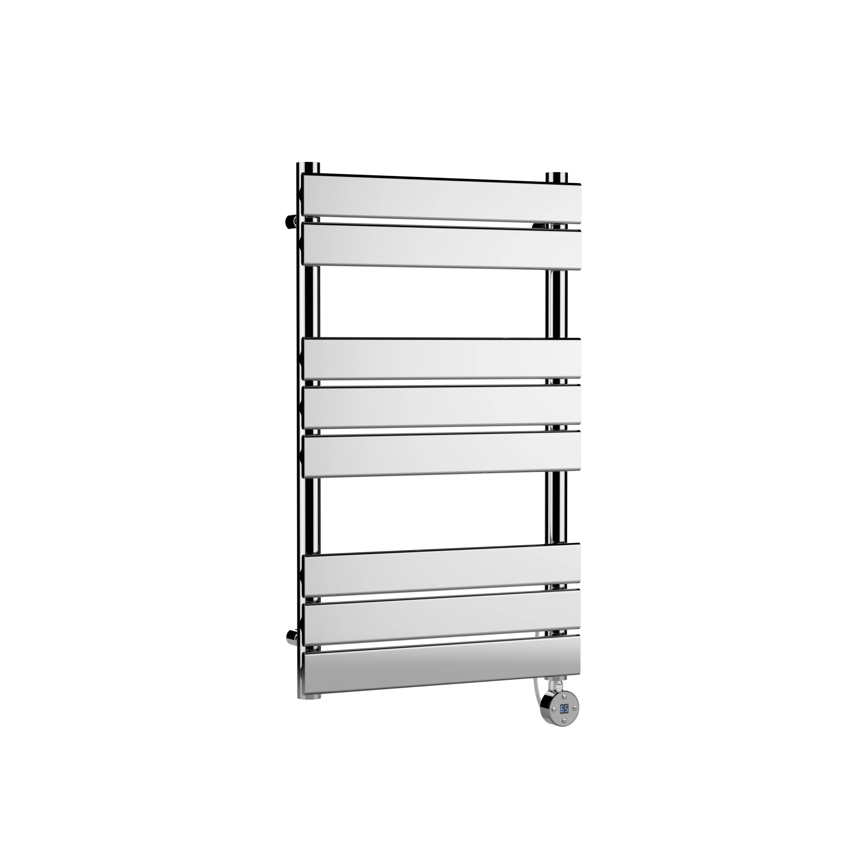 Square Flat Towel Radiator 840x500 - Chrome - Image 2