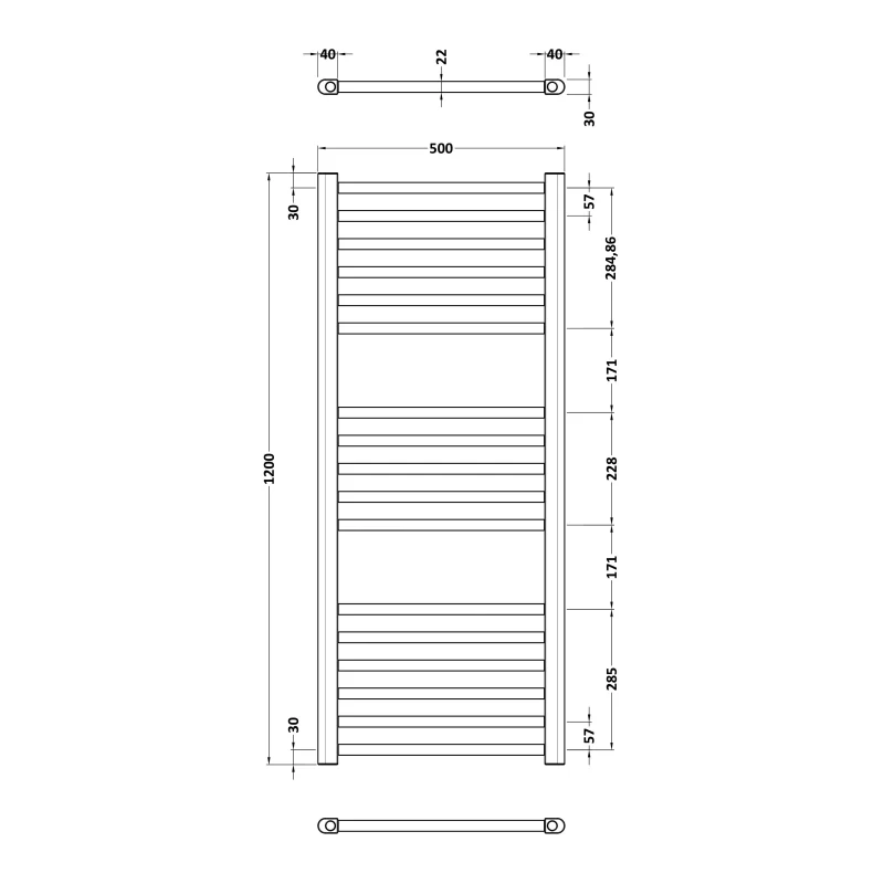 Straight Towel Rail - Brushed Brass - Various Sizes Available - Image 6