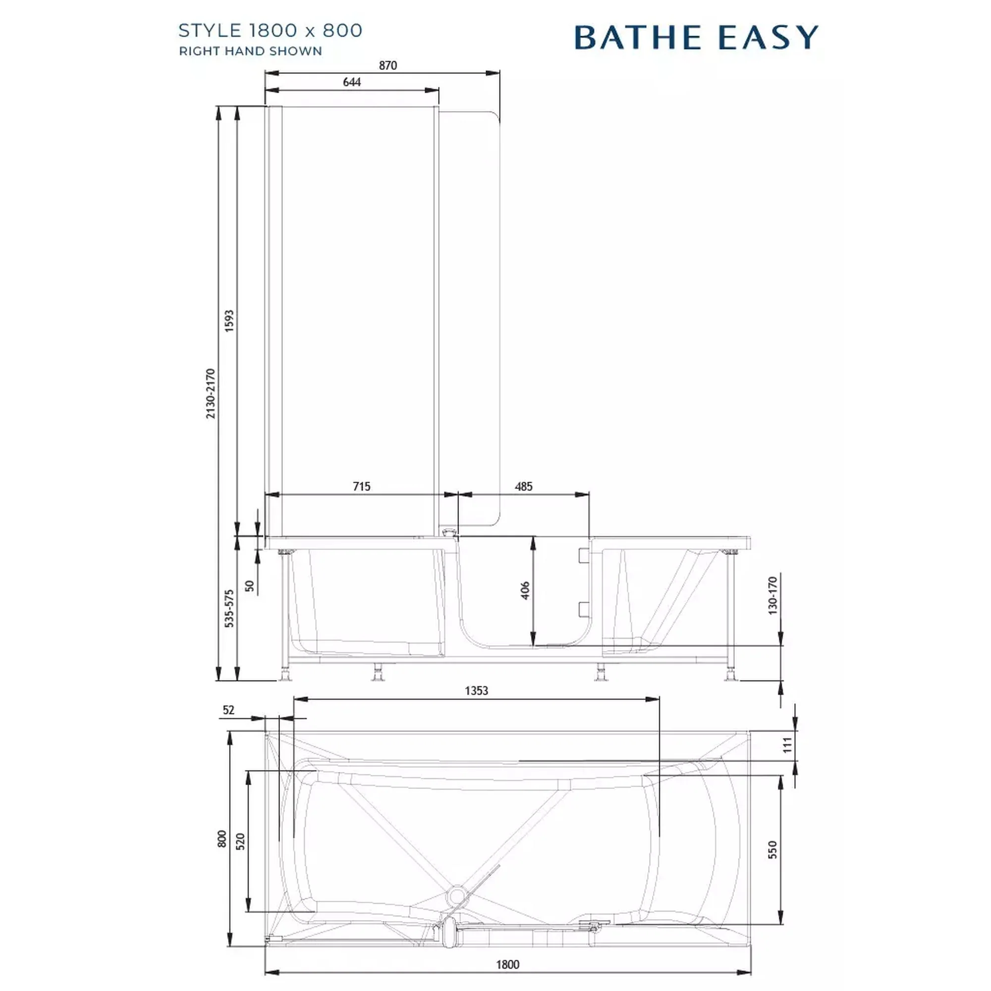 Trojan STYLE Walk-in Bath 1800 x 800 - Image 6