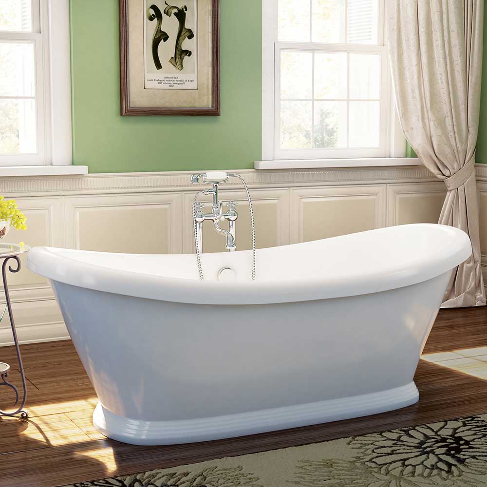 Synergy Boat Traditional White Freestanding Bath 1770mm - White