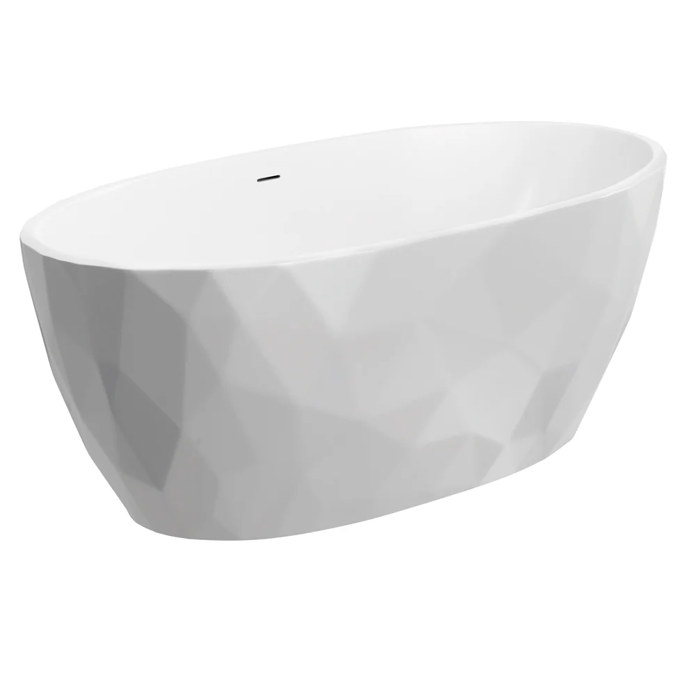 Synergy Cincelado Crystal Freestanding Bath 1700mm - Gloss White - Image 2