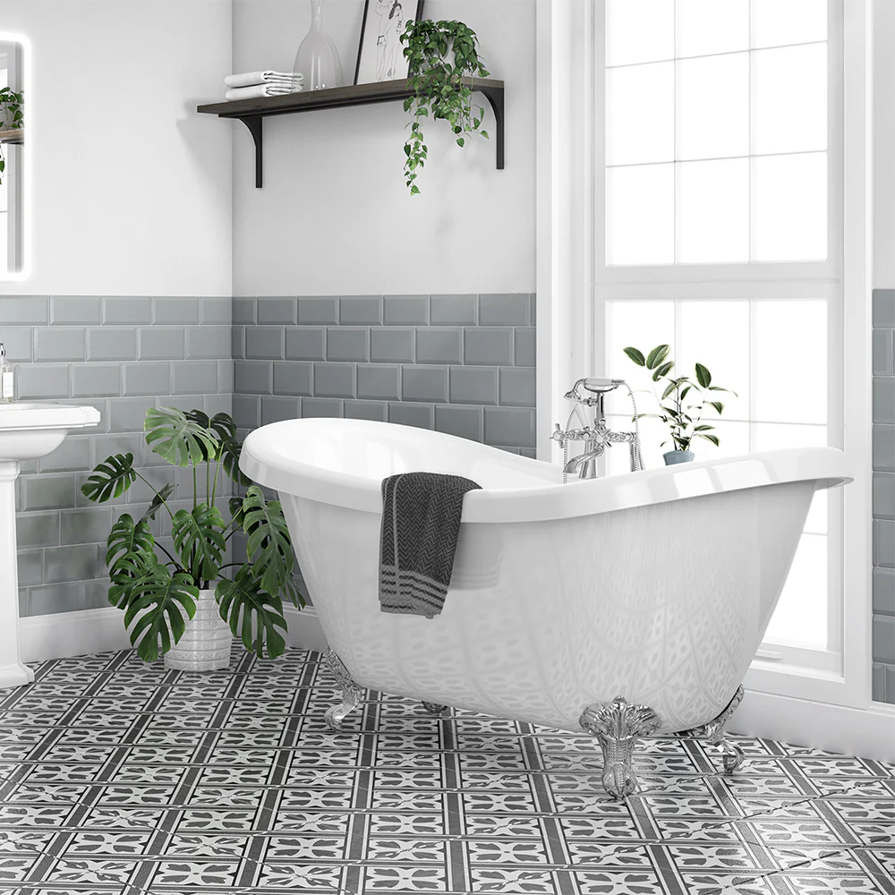Synergy Marlow  Traditional Double Ended Slipper Bath 1750mm- White