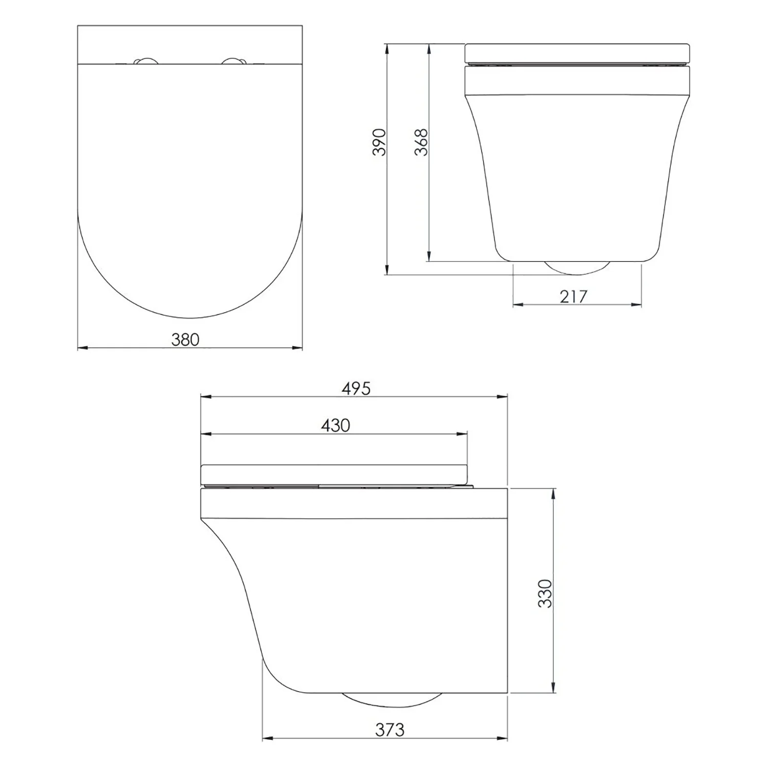 Tavistock Aerial Comfort Height Wall Hung Pan & Seat - Image 3