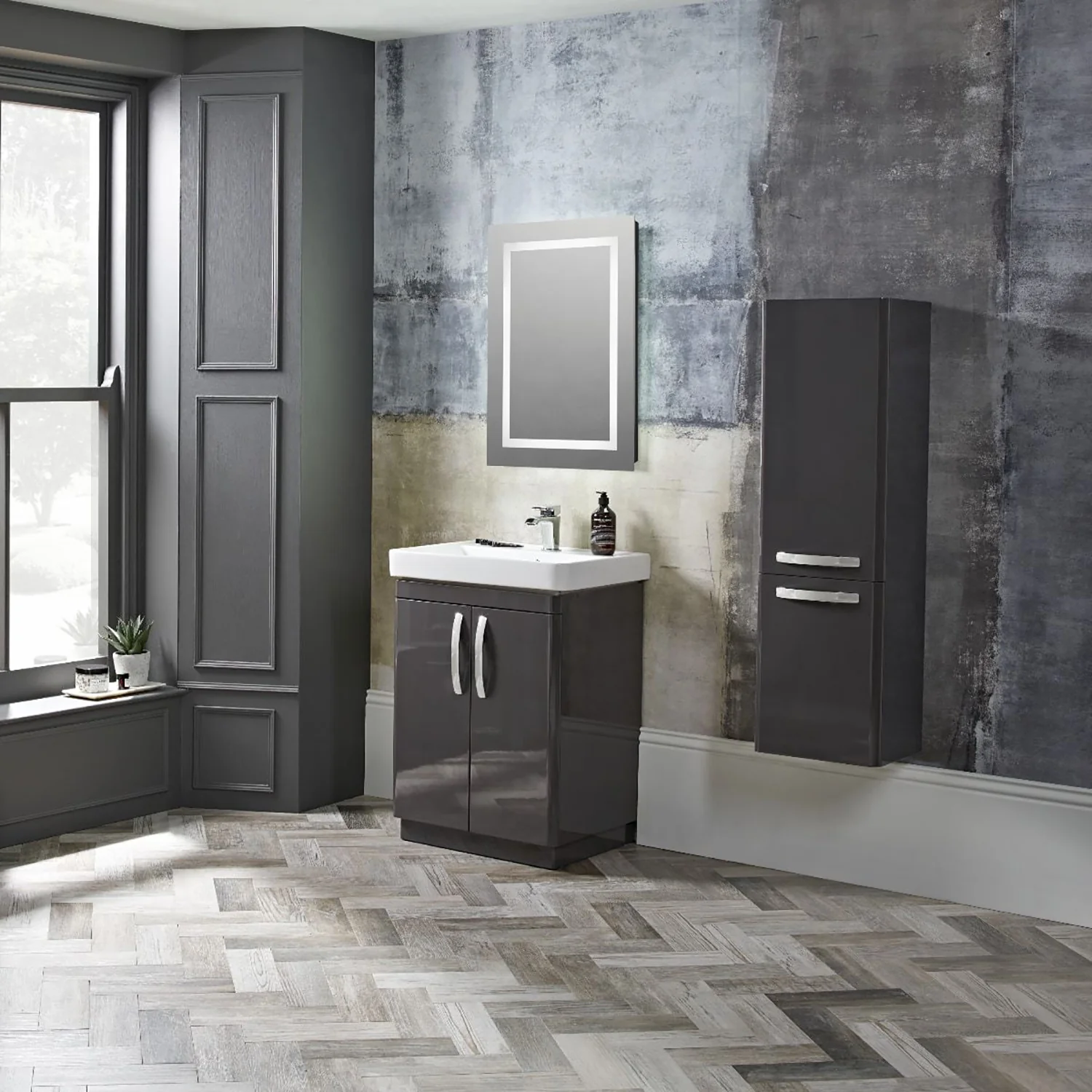 Tavistock Compass 800mm Vanity Unit & Basin - Gloss Clay - Image 2
