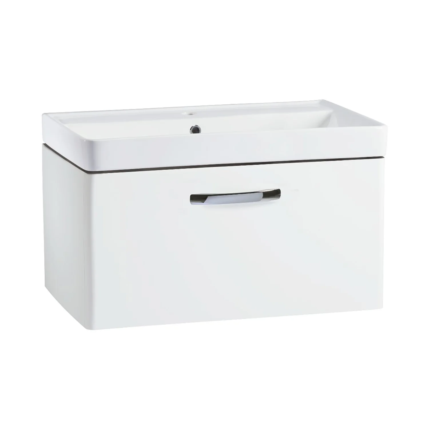 Tavistock Compass 800mm Wall Mounted Vanity Unit & Basin - White Gloss