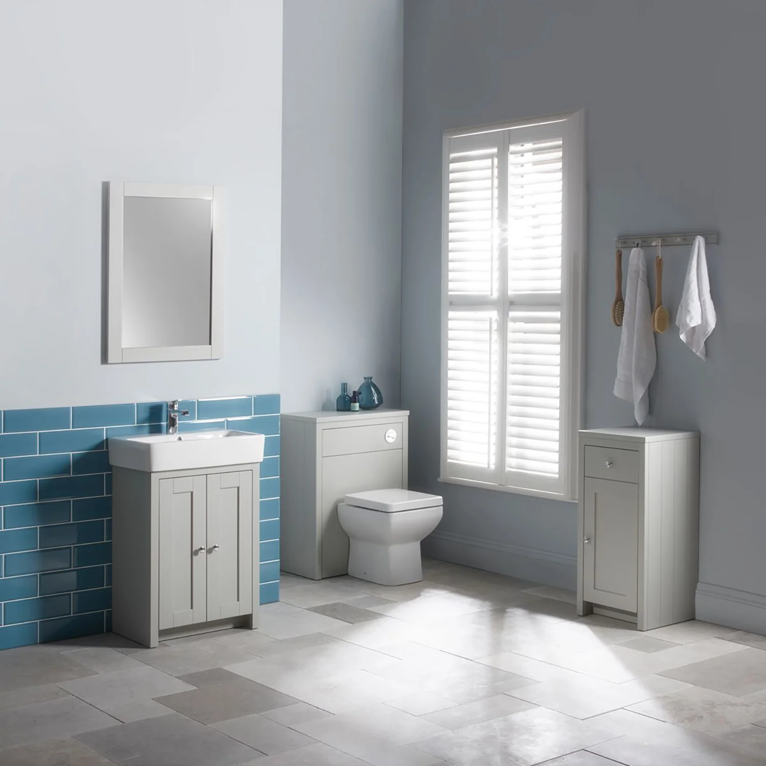 Tavistock Lansdown 425mm Vanity Unit & Basin - Pebble Grey - Image 3