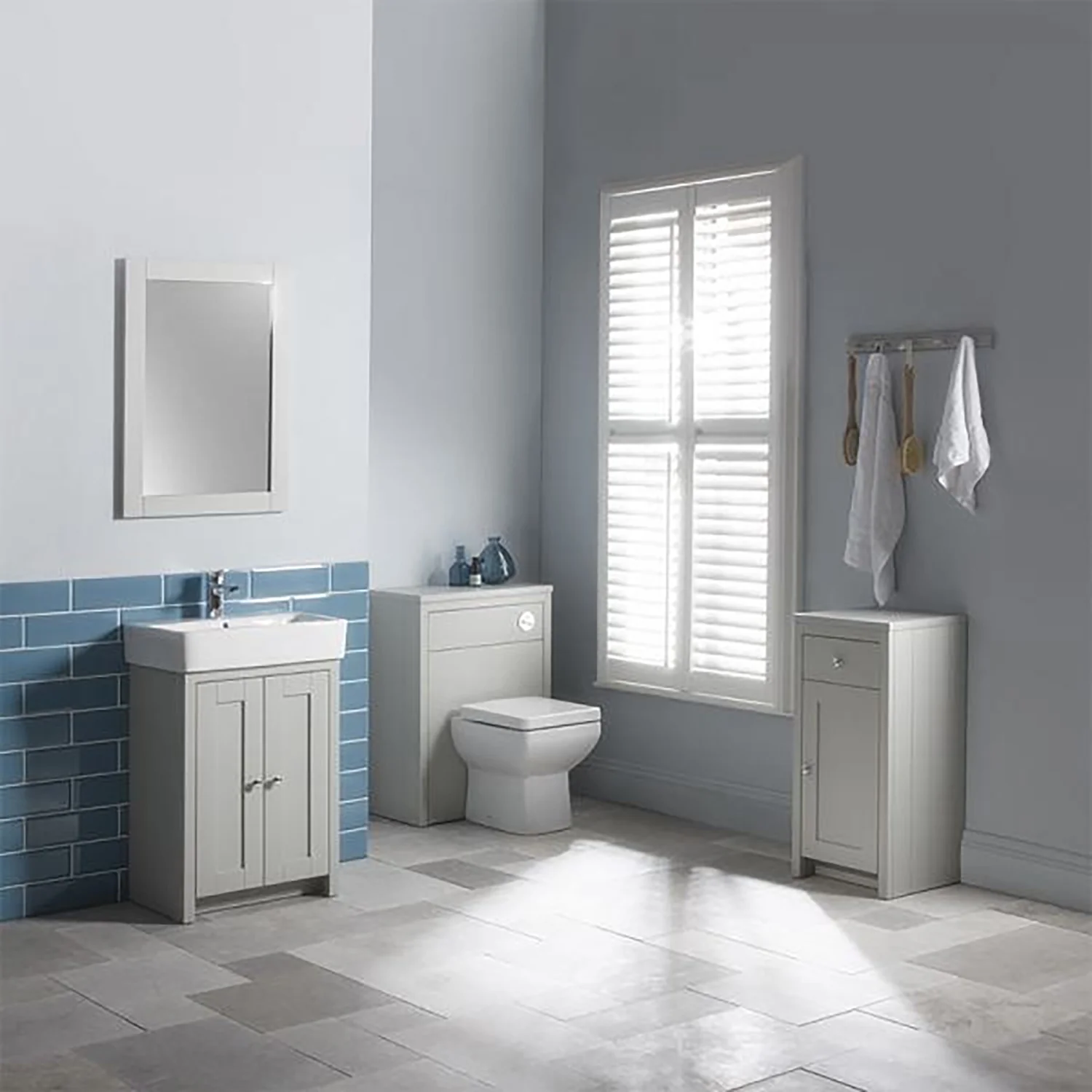 Tavistock Lansdown 550mm Vanity Unit & Basin - Pebble Grey - Image 2