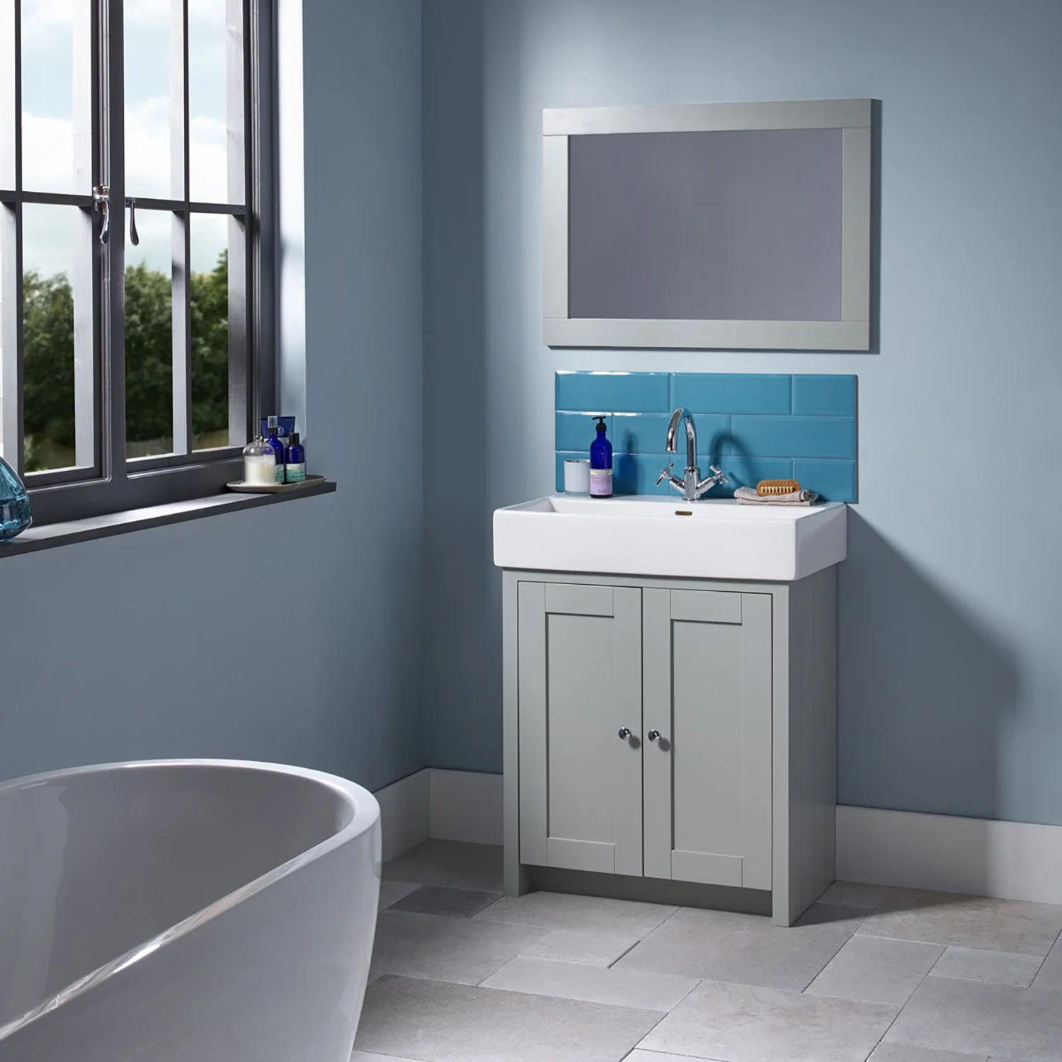 Tavistock Lansdown 700mm Vanity Unit & Basin - Pebble Grey - Image 2