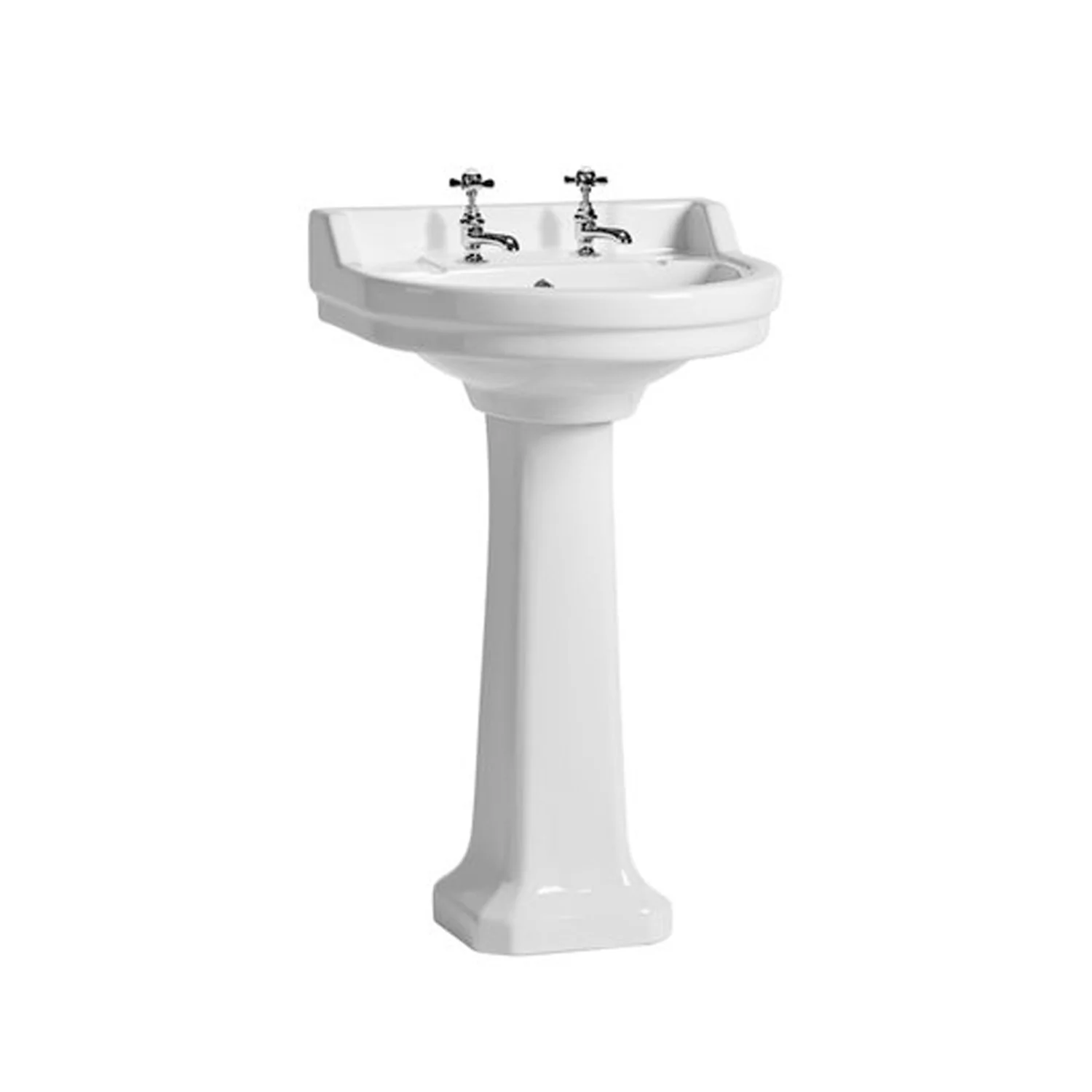 Tavistock Vitoria 550mm 2 Tap Hole Basin & Pedestal