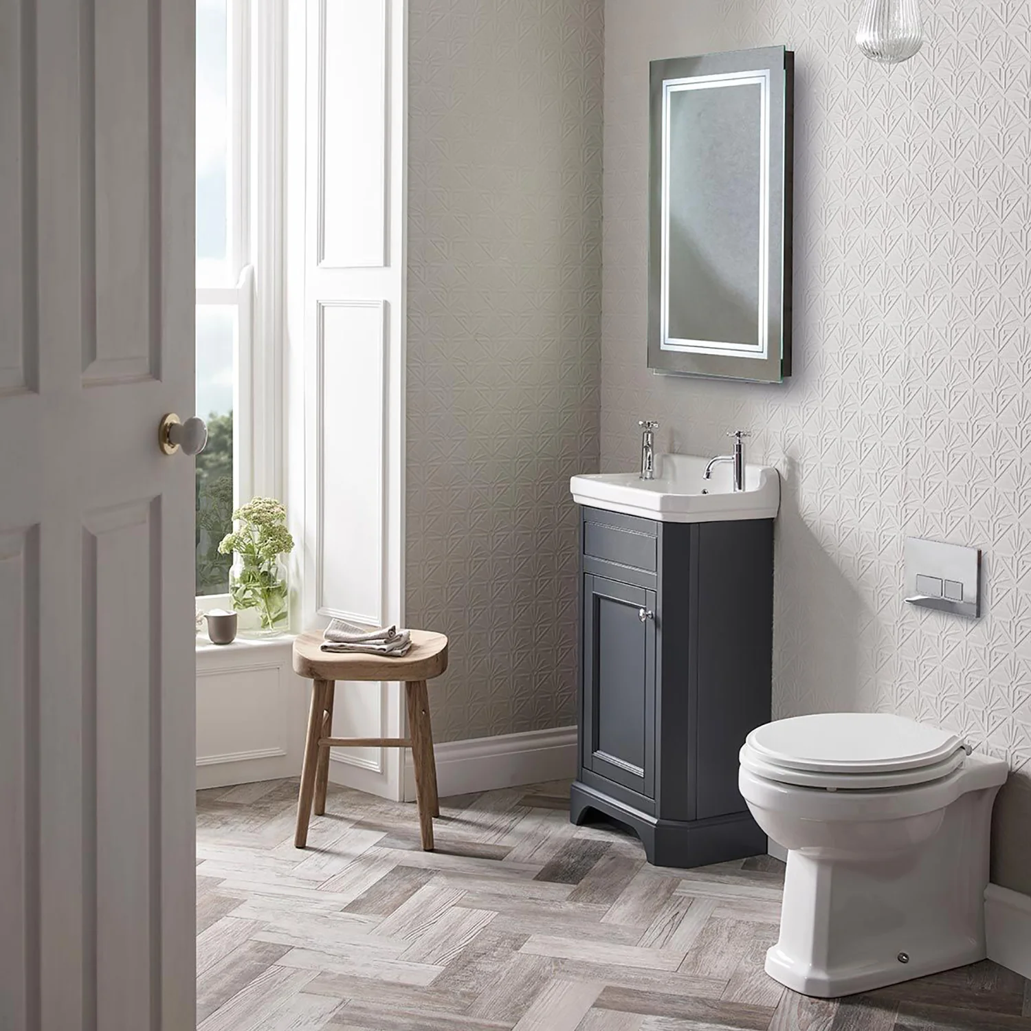 Tavistock Vitoria Cloakroom 500mm Vanity Unit & Basin - Dark Grey - Image 3