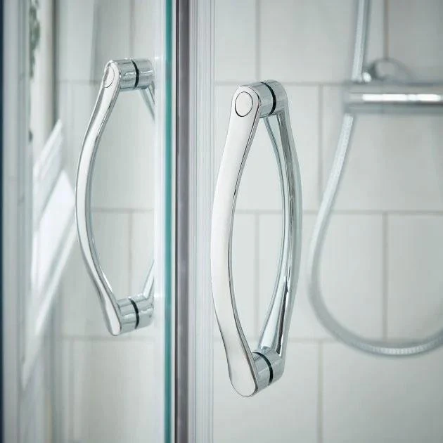 Teramo 6mm Glass 800 x 800 2-Door Quadrant Shower Enclosure with Stone Tray Pack - Image 3