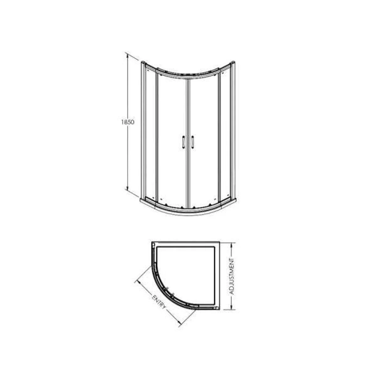 Teramo 6mm Glass 900 x 900mm 2-Door Quadrant Shower Enclosure with Tray Pack - Image 8