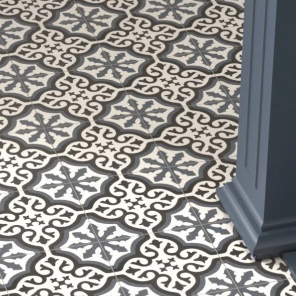 Tetra Black/Blue Matt Porcelain Square Tile - Image 2