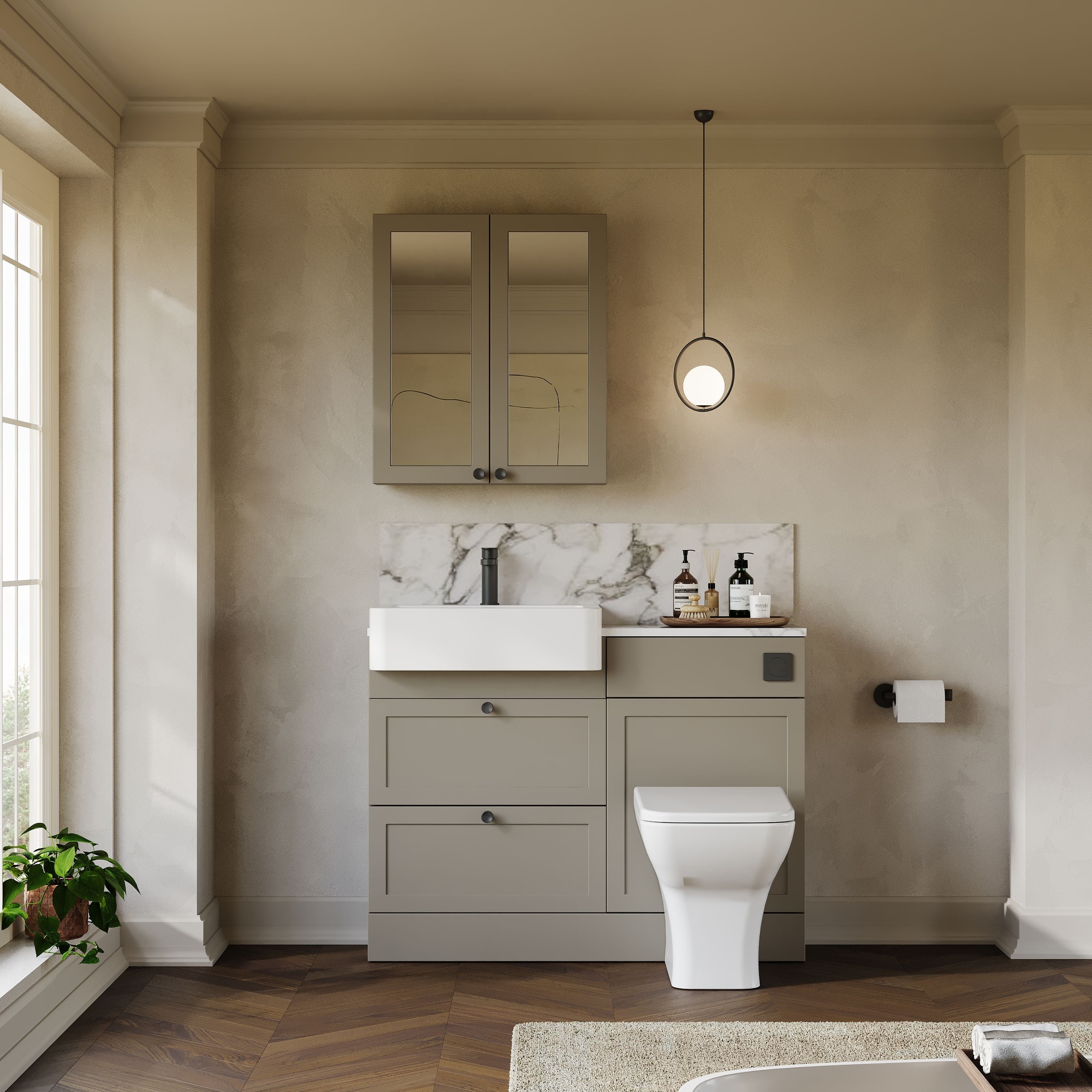 Thaxton Drawer Complete WC Combination Pack - Pebble Grey - Image 4
