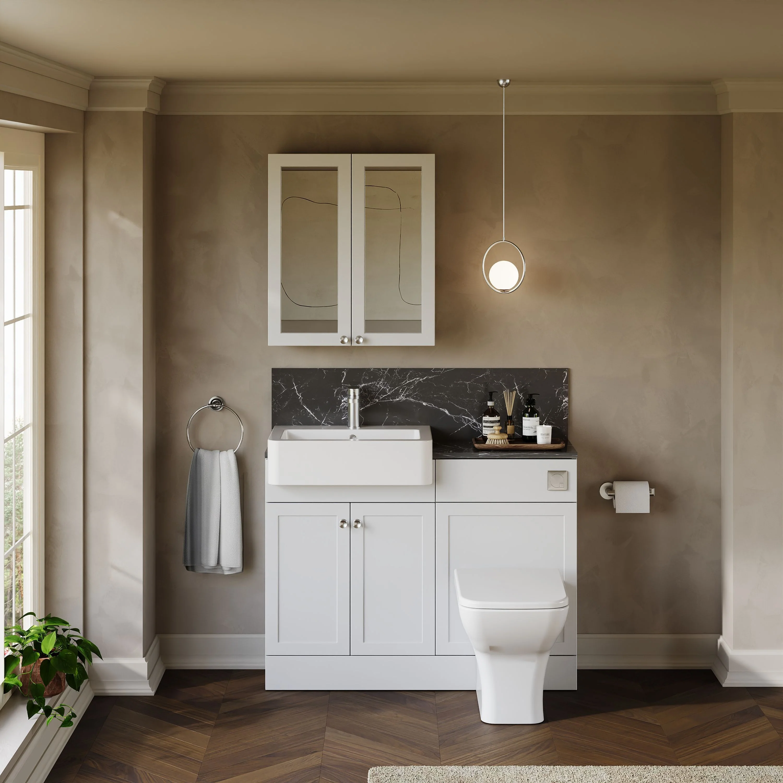 Thaxton Door Complete WC Combination Pack - Matt White - Image 3