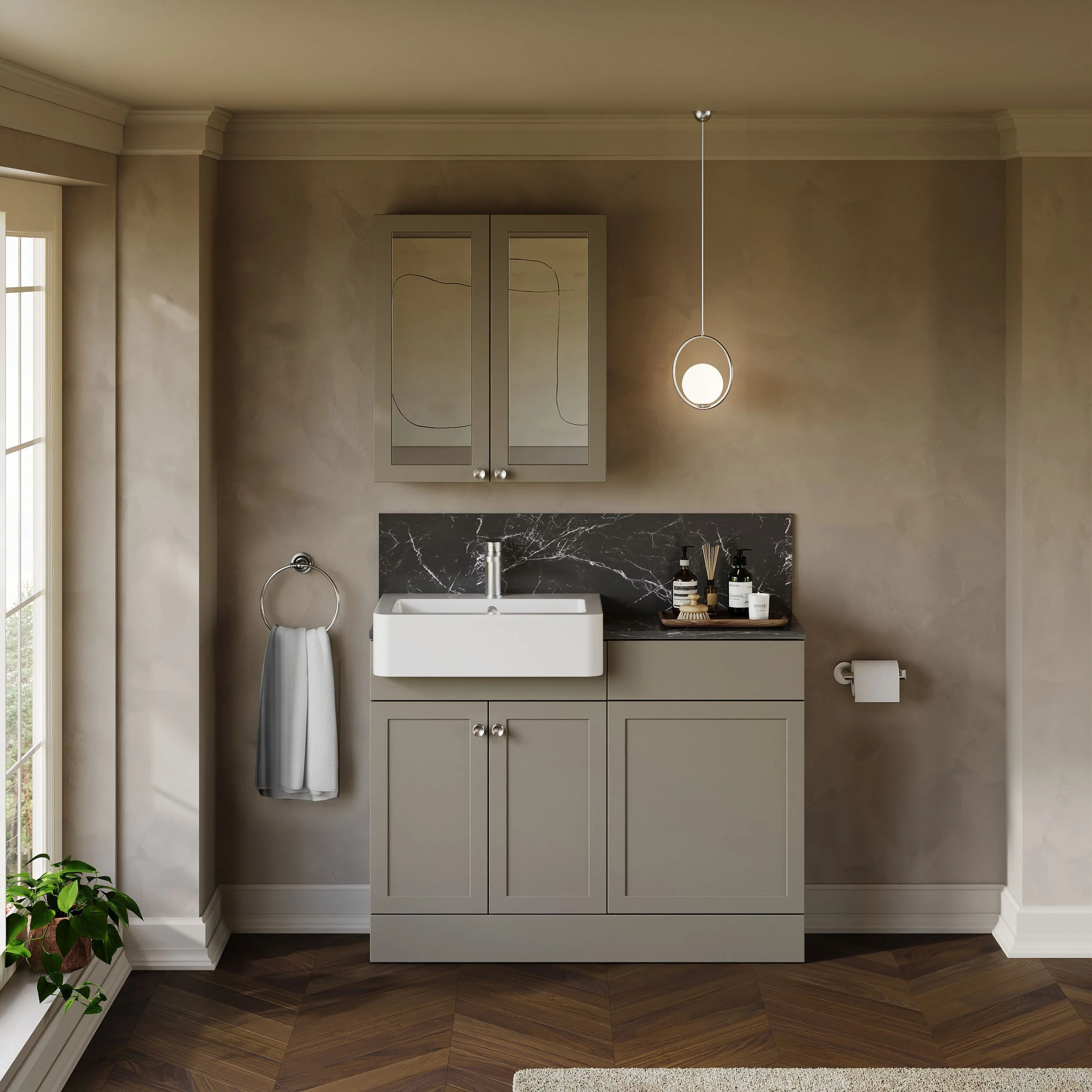 Thaxton Door WC Combination Pack - Pebble Grey