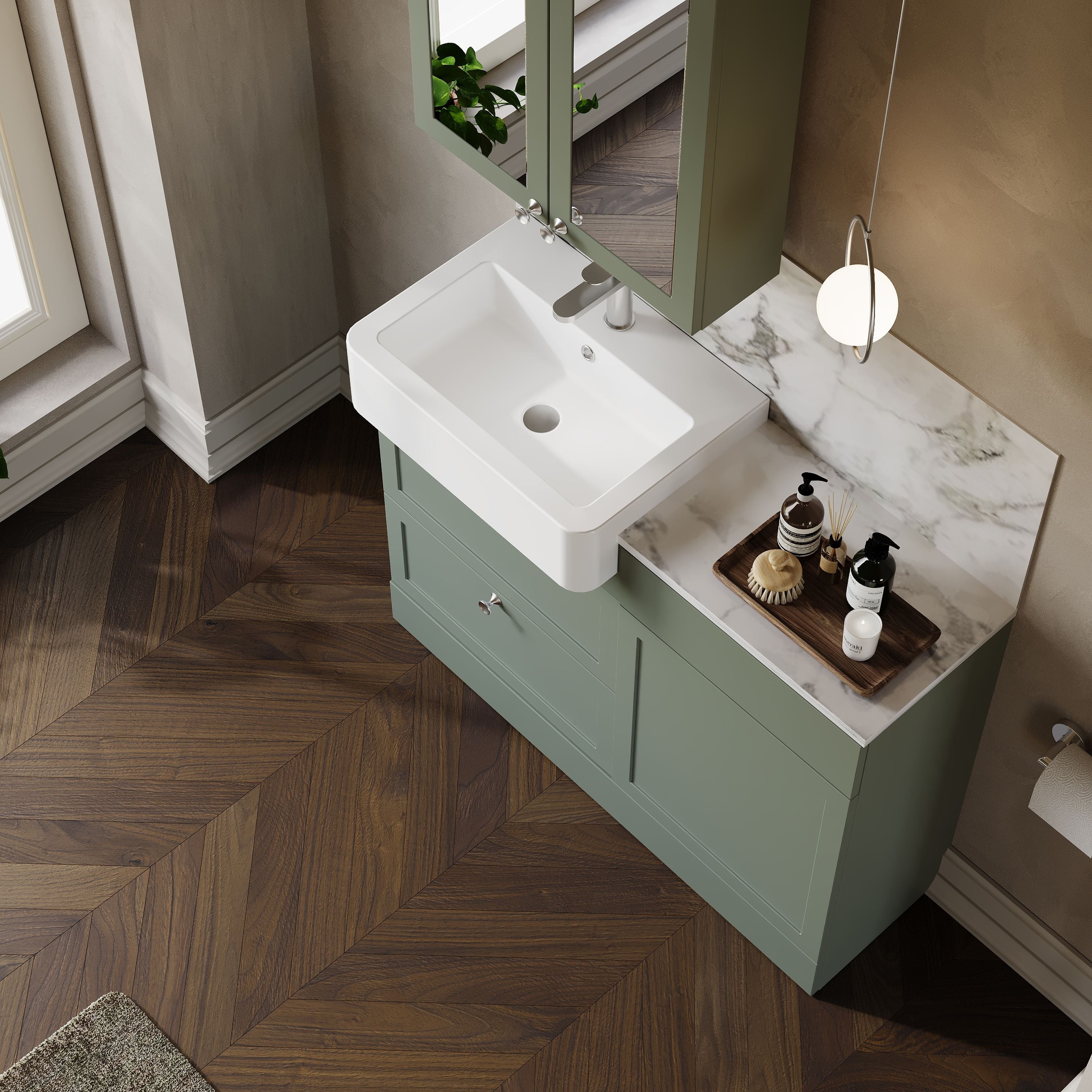 Thaxton Drawer WC Combination Pack - Fern Green - Image 2
