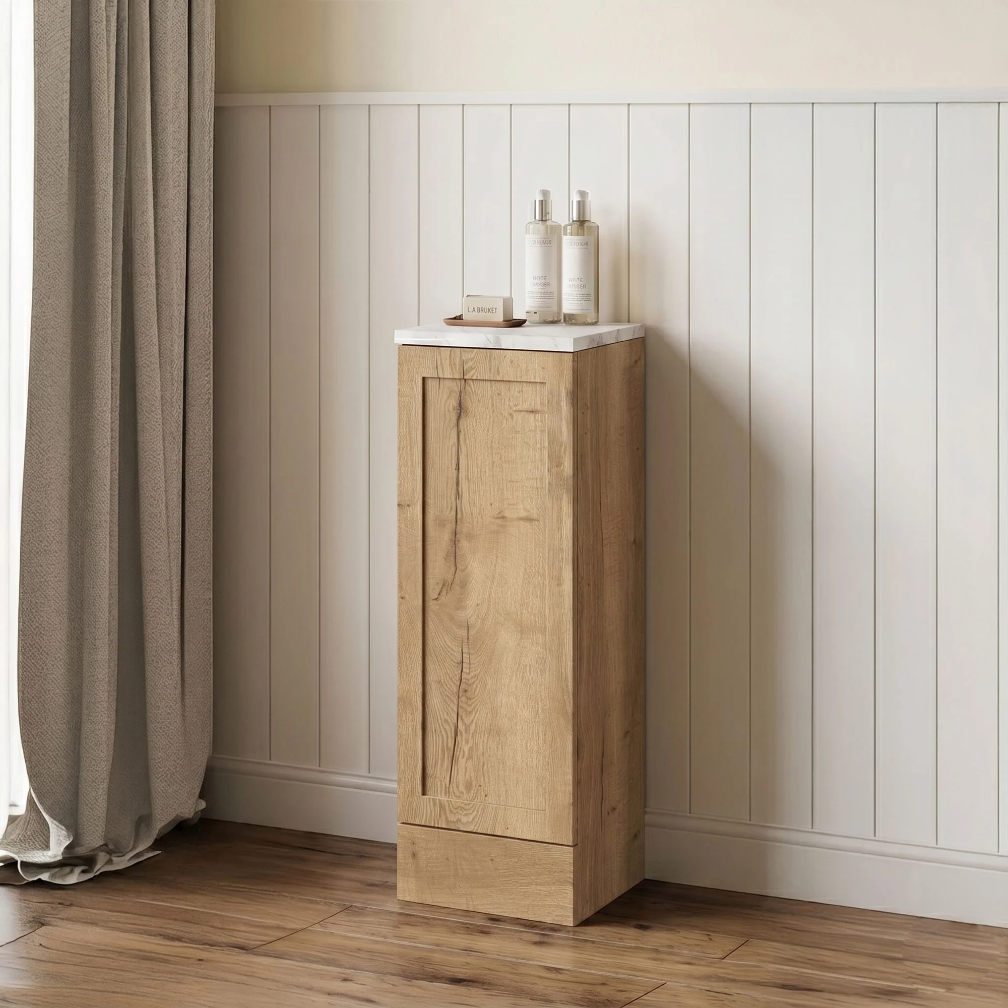 Thaxton Floor Standing 300mm 1-Door Base Unit (235 compact Depth) - Autumn Oak - Image 2