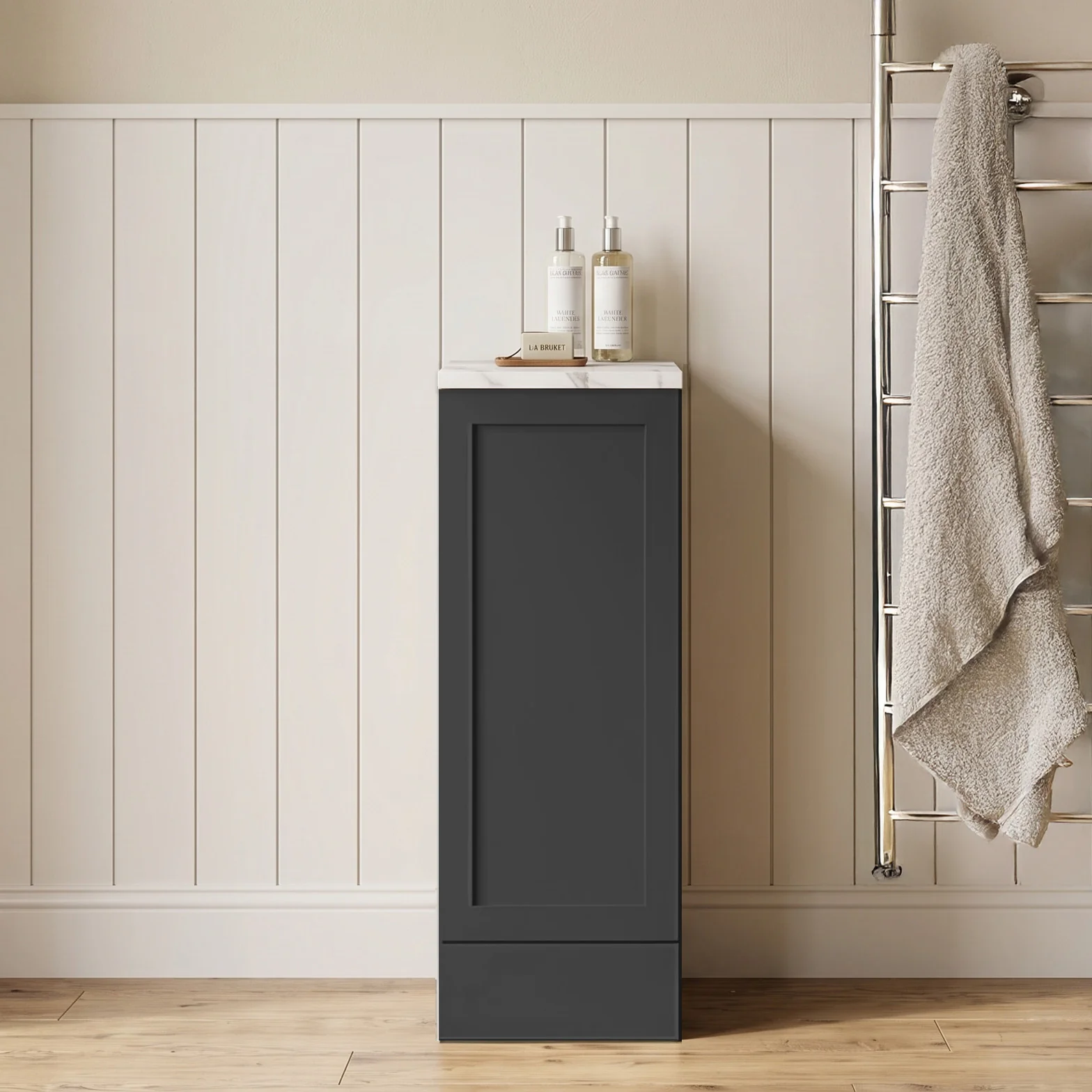 Thaxton Floor Standing 300mm 1-Door Base Unit (335 Depth) - Soft Black - Image 2