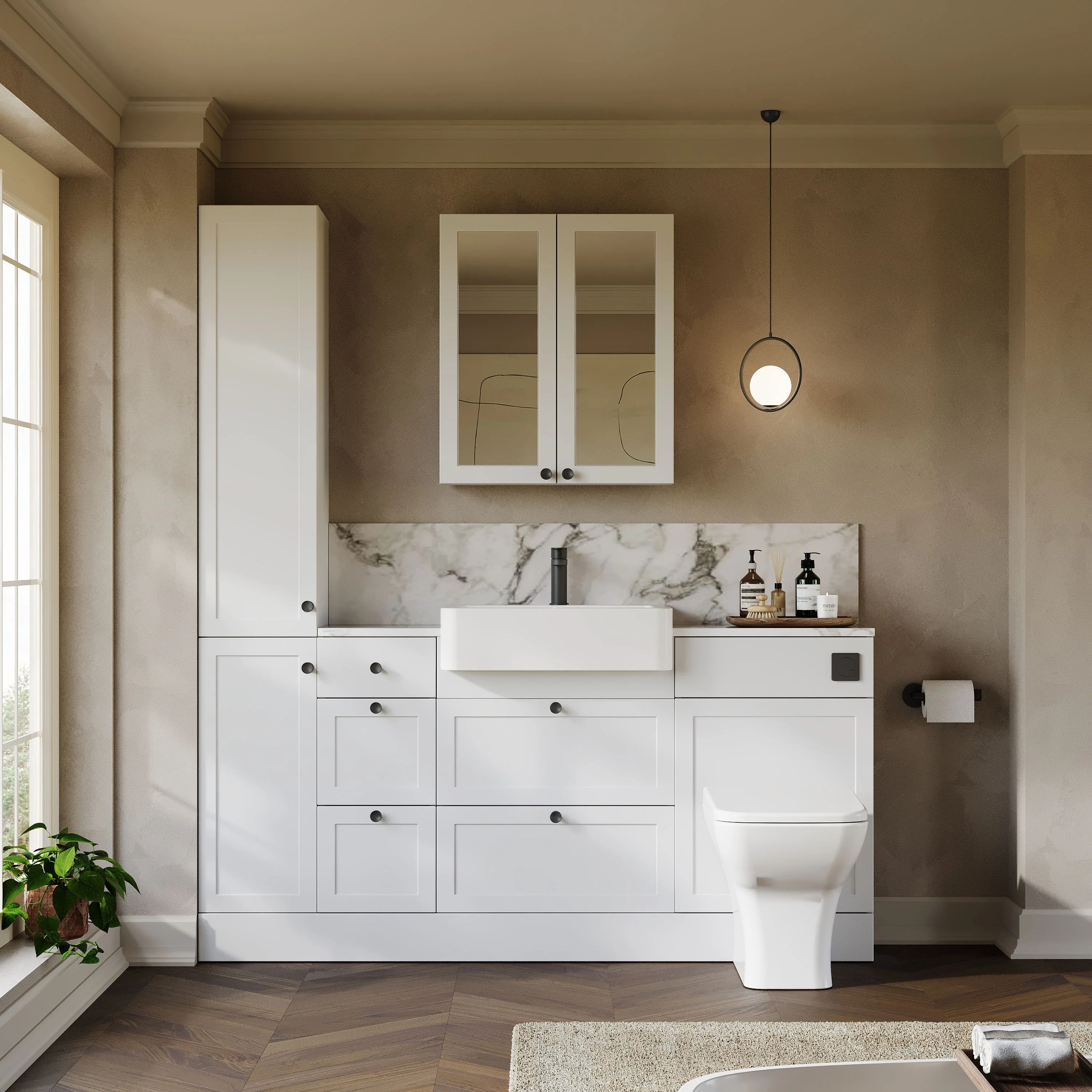 Thaxton Tall Unit 1900 x 300mm - Matt White - Image 4