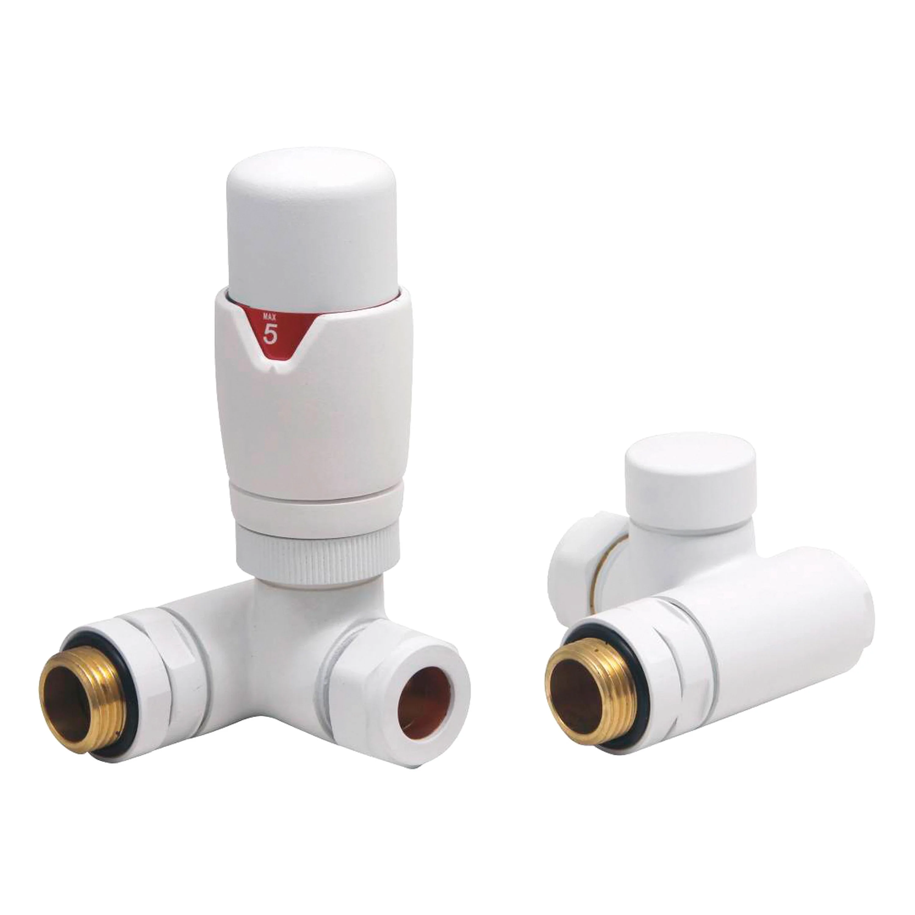 Thermostatic Dual Fuel Radiator Valve for Elements | Corner - White