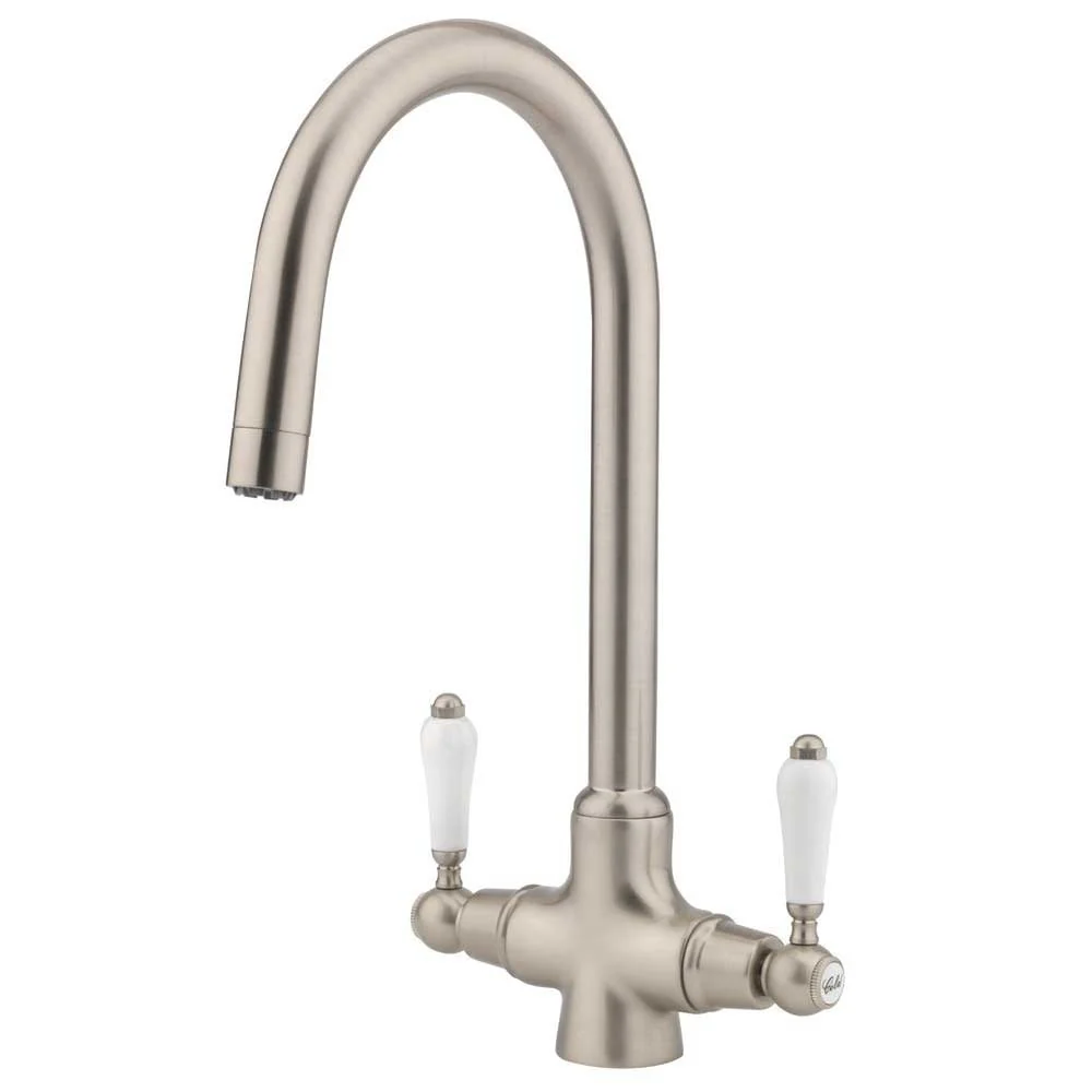 Tre Mercati Little Venice Traditional Pewter 2 Lever Mono Sink Mixer Tap