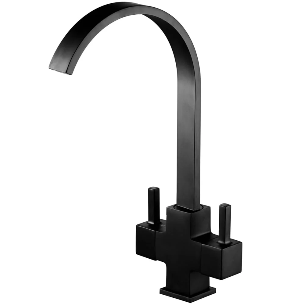 Tre Mercati Winston Black Modern Deck Mounted Mono Sink Mixer Tap