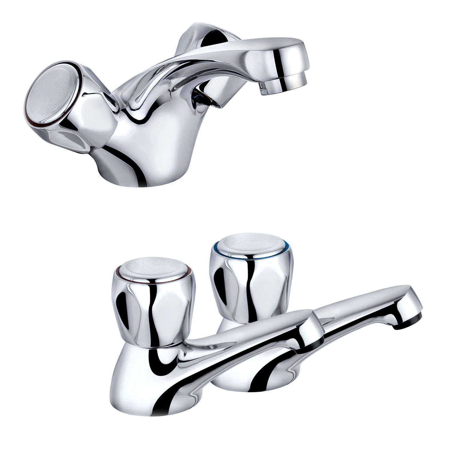 Trisen Club Twin Basin Mixer and 3/4 Bath Taps Pack