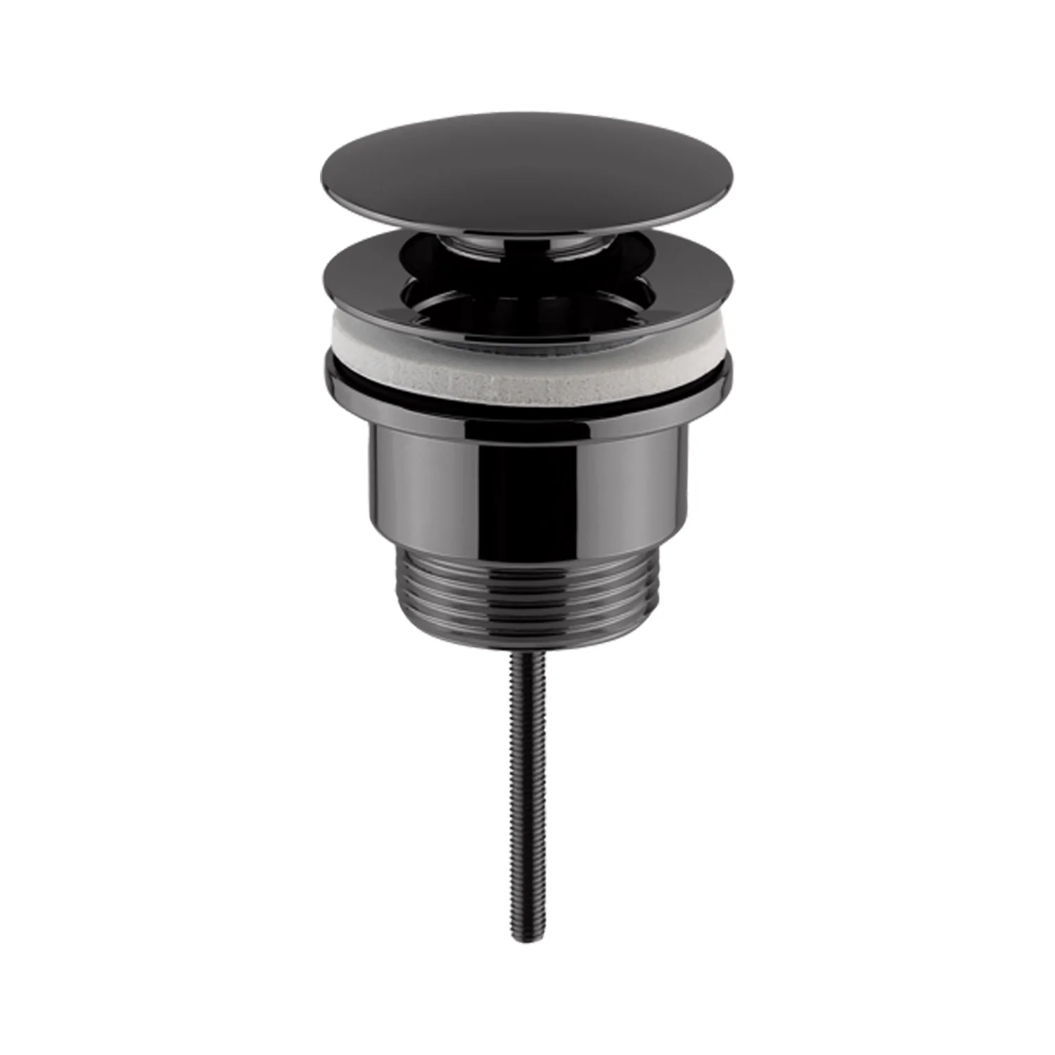 Nuie Universal Push Button Basin Waste Slotted & Un-Slotted - Brushed Gun Metal